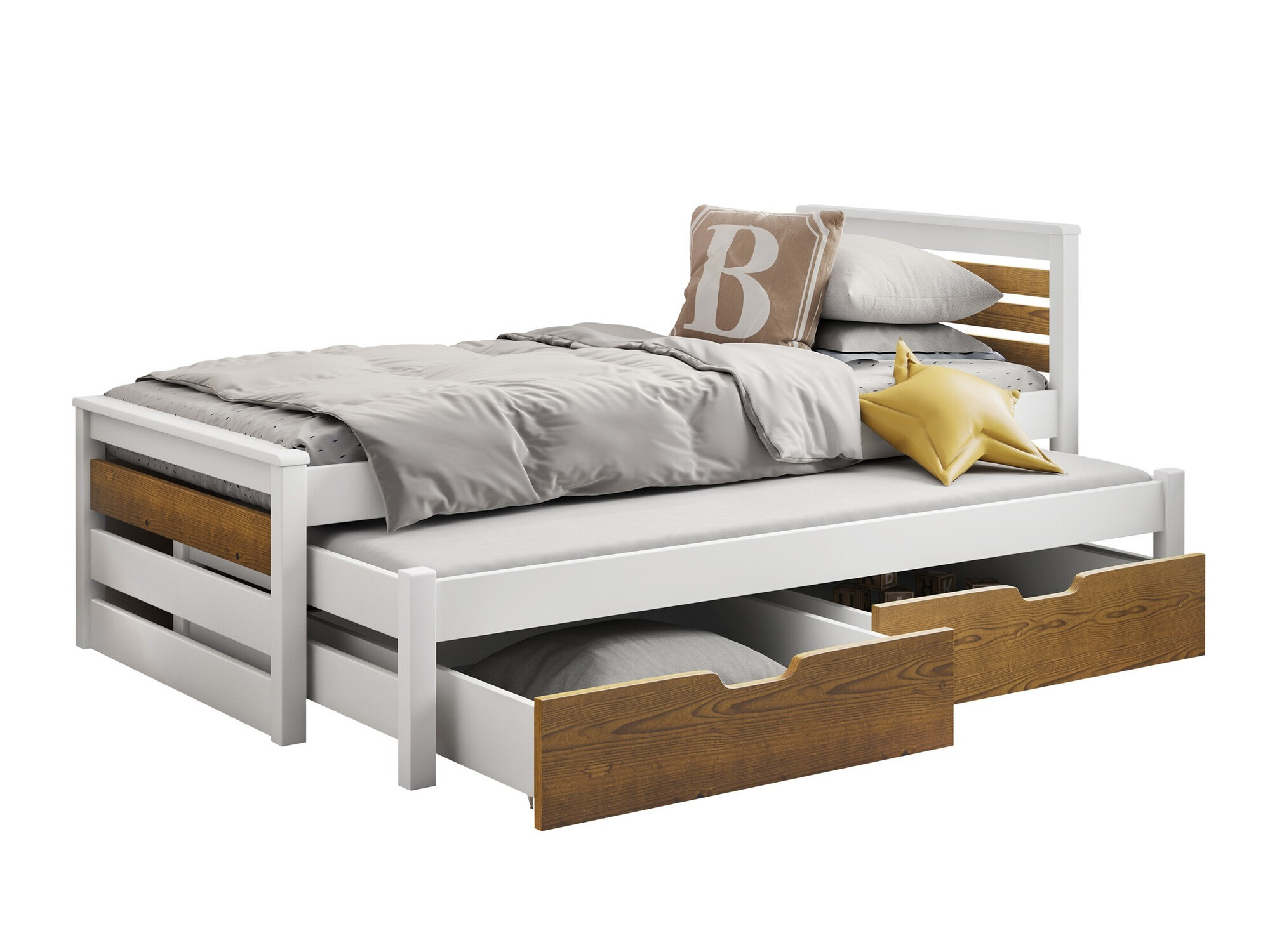 Bett Henderson 169 (Weiß + Sonoma Eichenholzoptik)