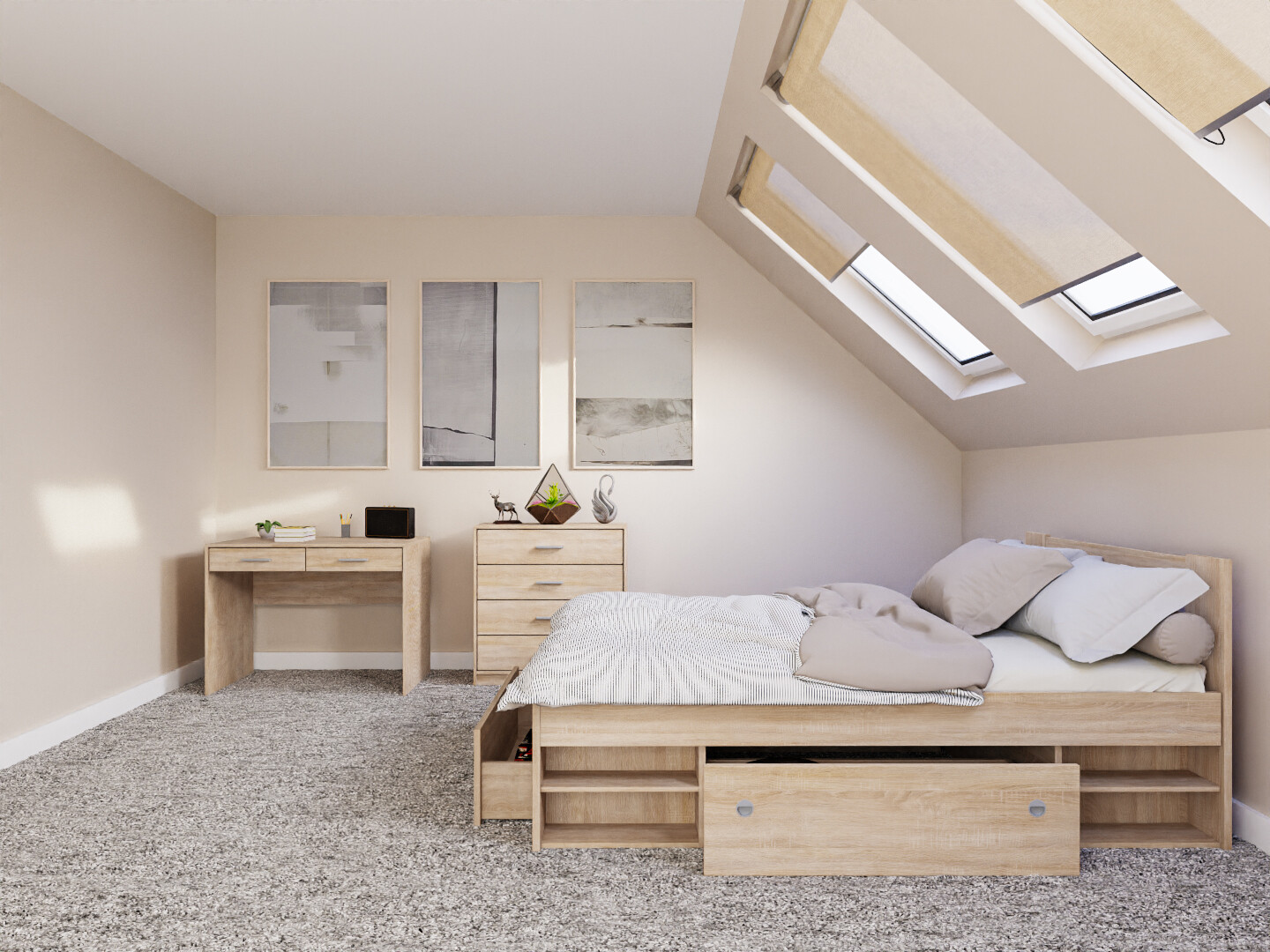 Schlafzimmer-Set Novsore 155 (Sonoma Eichenholzoptik)