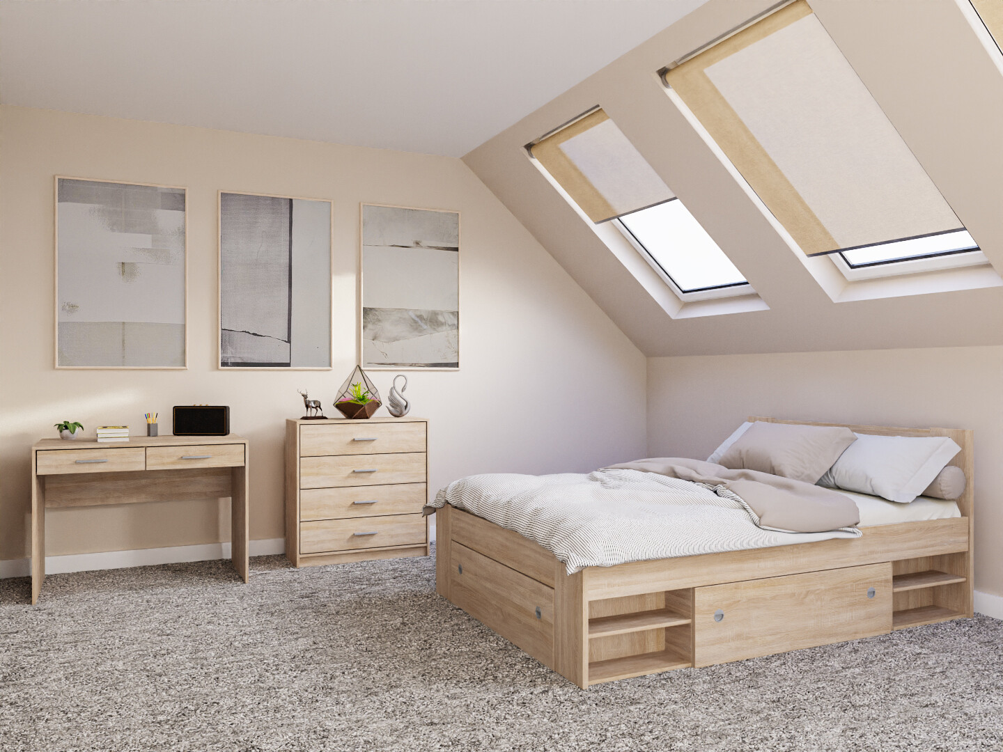 Schlafzimmer-Set Novsore 155 (Sonoma Eichenholzoptik)