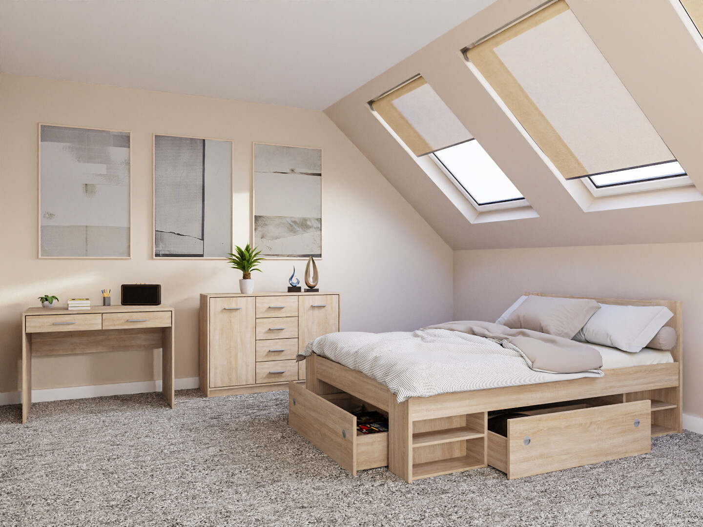 Schlafzimmer-Set Novsore 156 (Sonoma Eichenholzoptik)