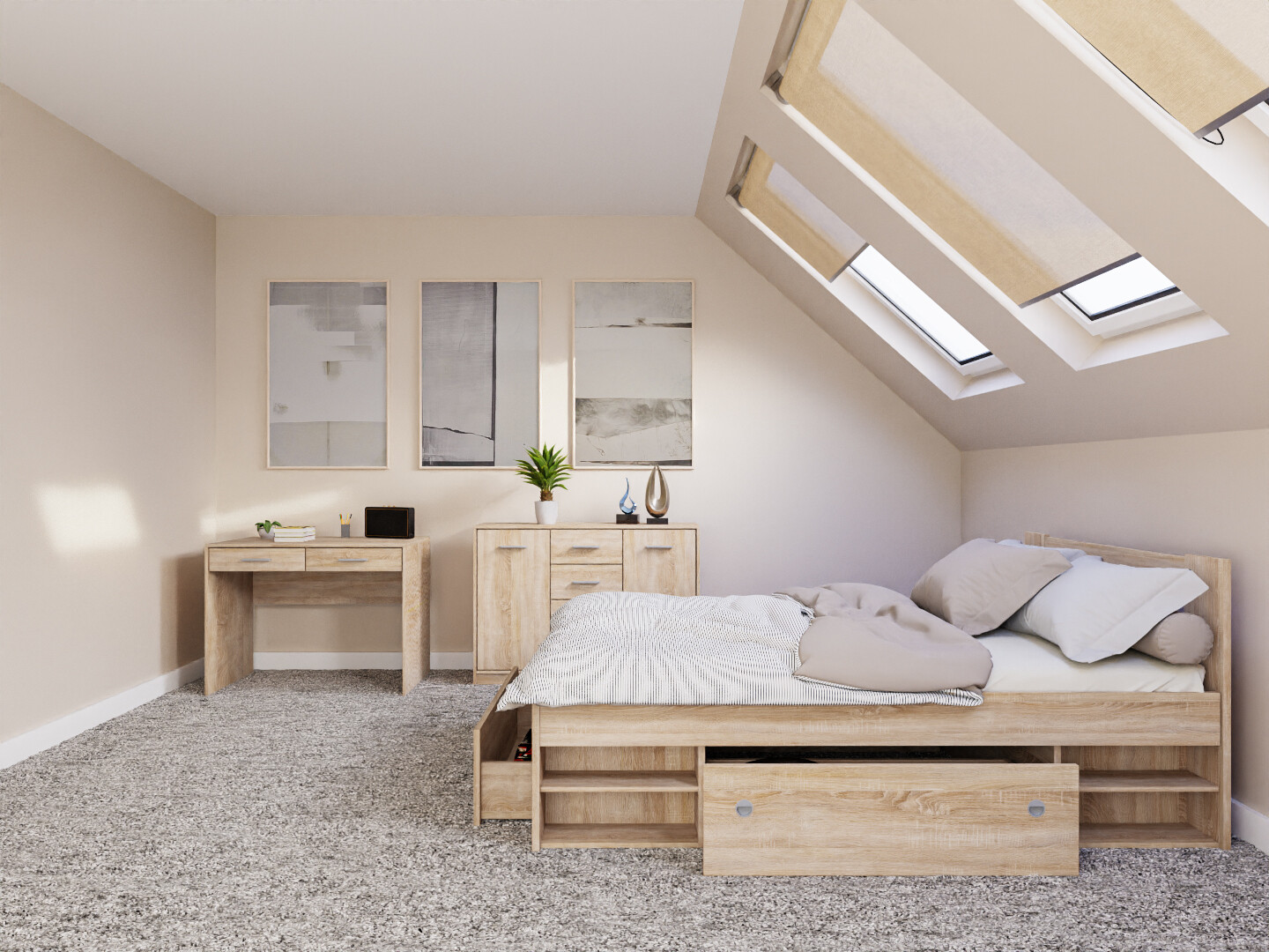 Schlafzimmer-Set Novsore 156 (Sonoma Eichenholzoptik)