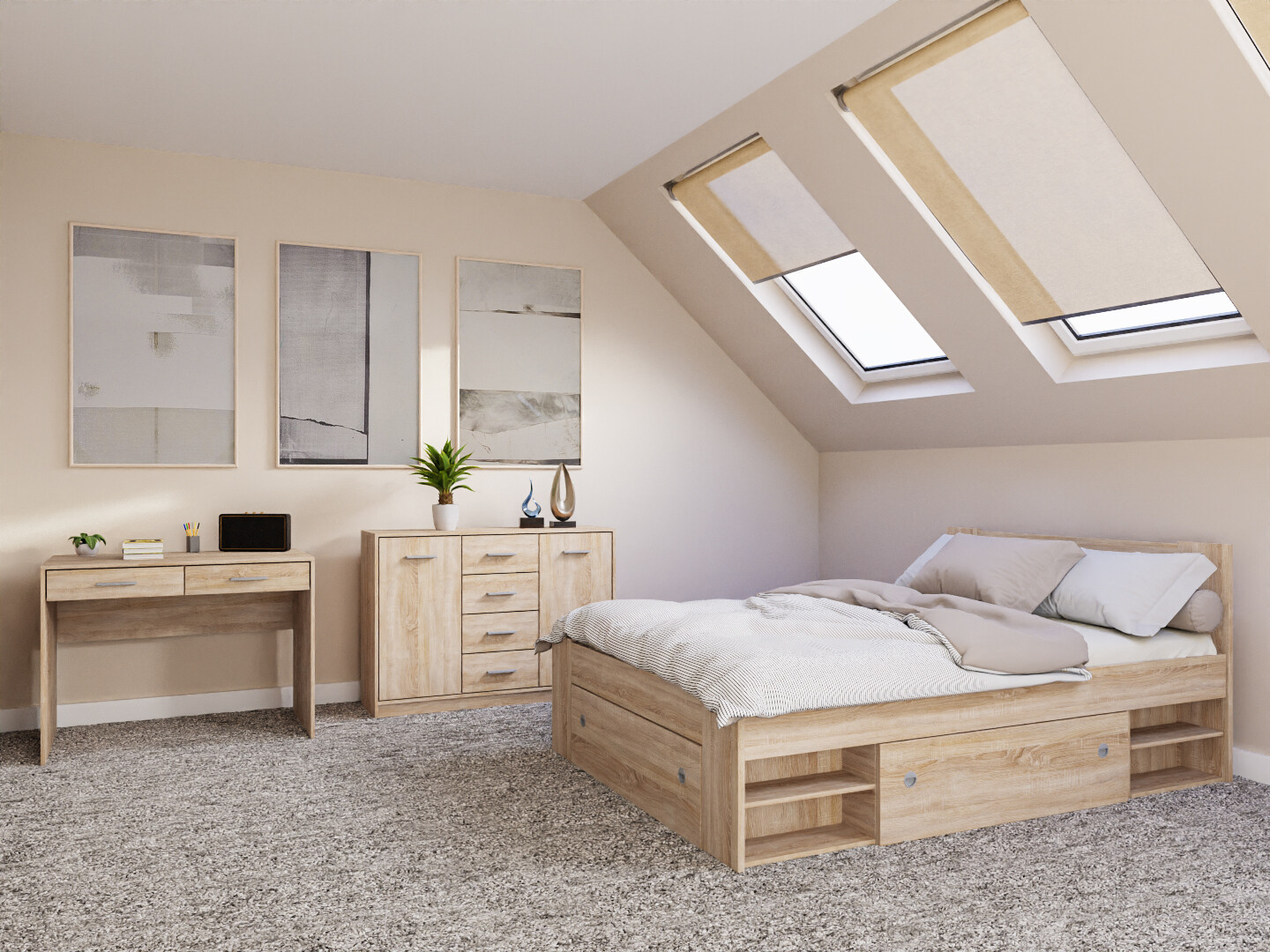 Schlafzimmer-Set Novsore 156 (Sonoma Eichenholzoptik)