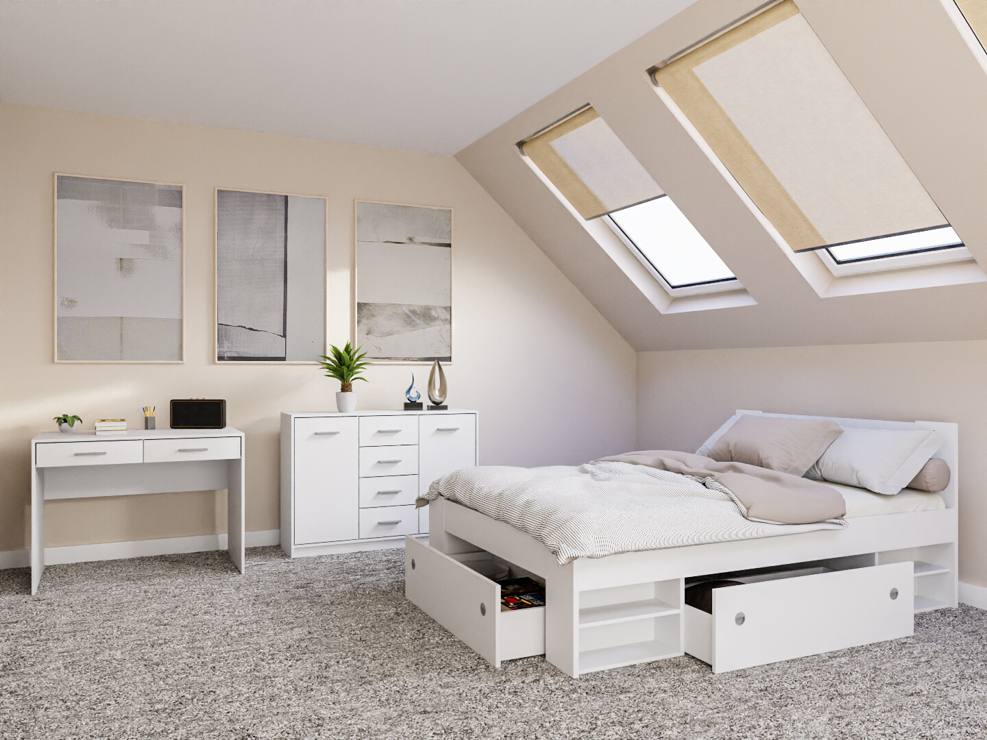 Schlafzimmer-Set Novsore 156 (Weiß)