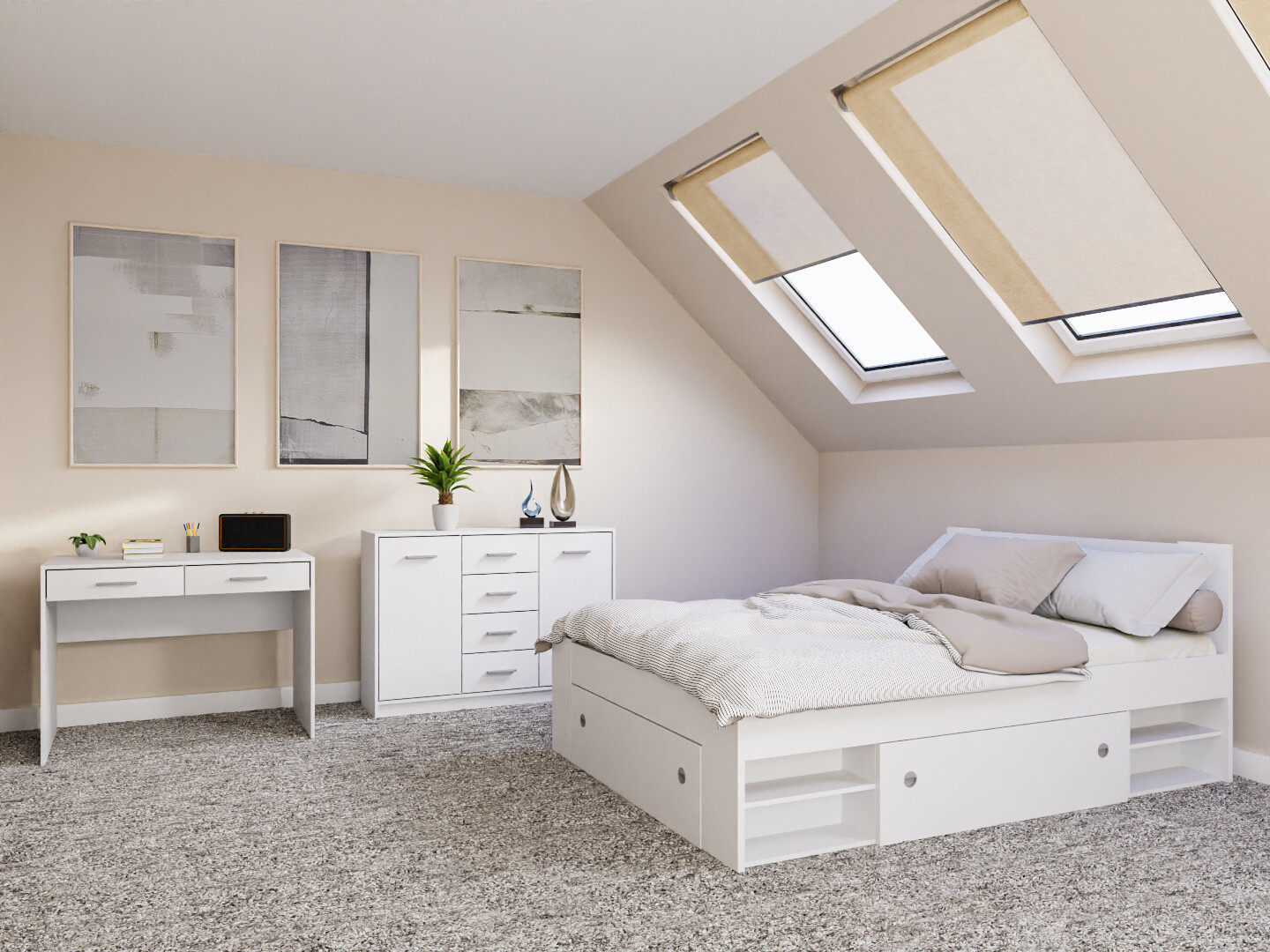 Schlafzimmer-Set Novsore 156 (Weiß)