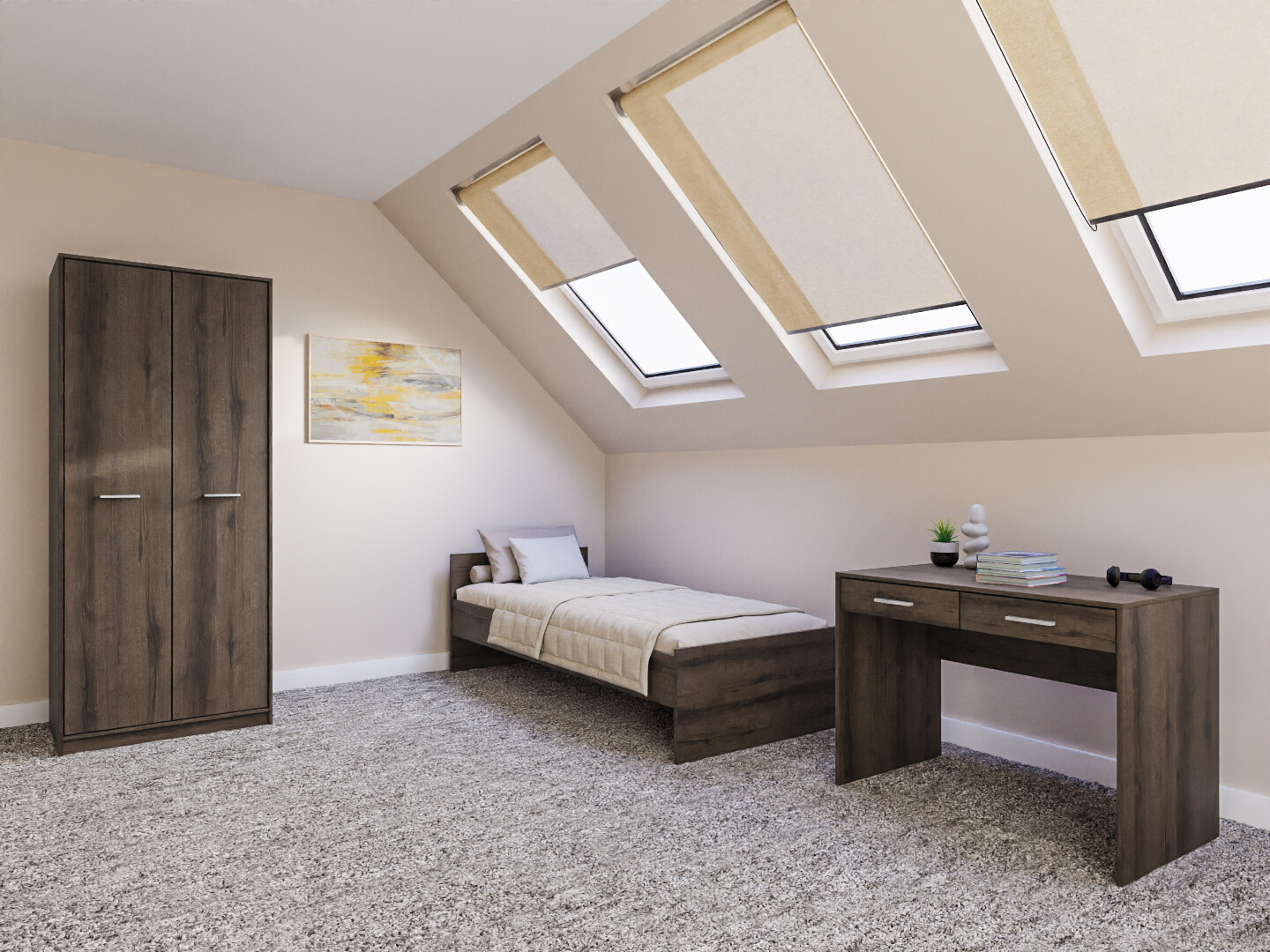 Schlafzimmer-Set Novsore 157 (Eichenholzoptik dunkel)