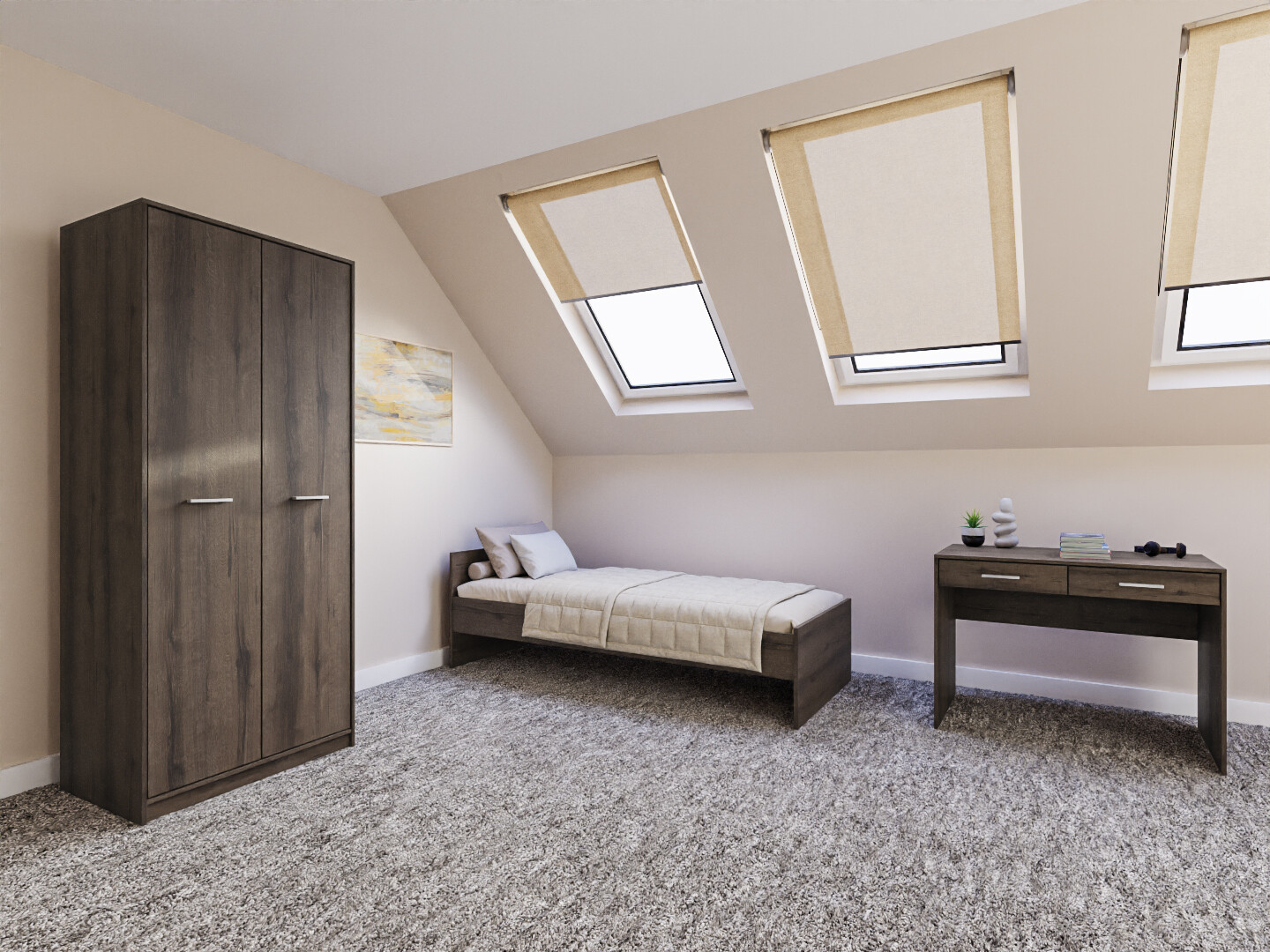 Schlafzimmer-Set Novsore 157 (Eichenholzoptik dunkel)