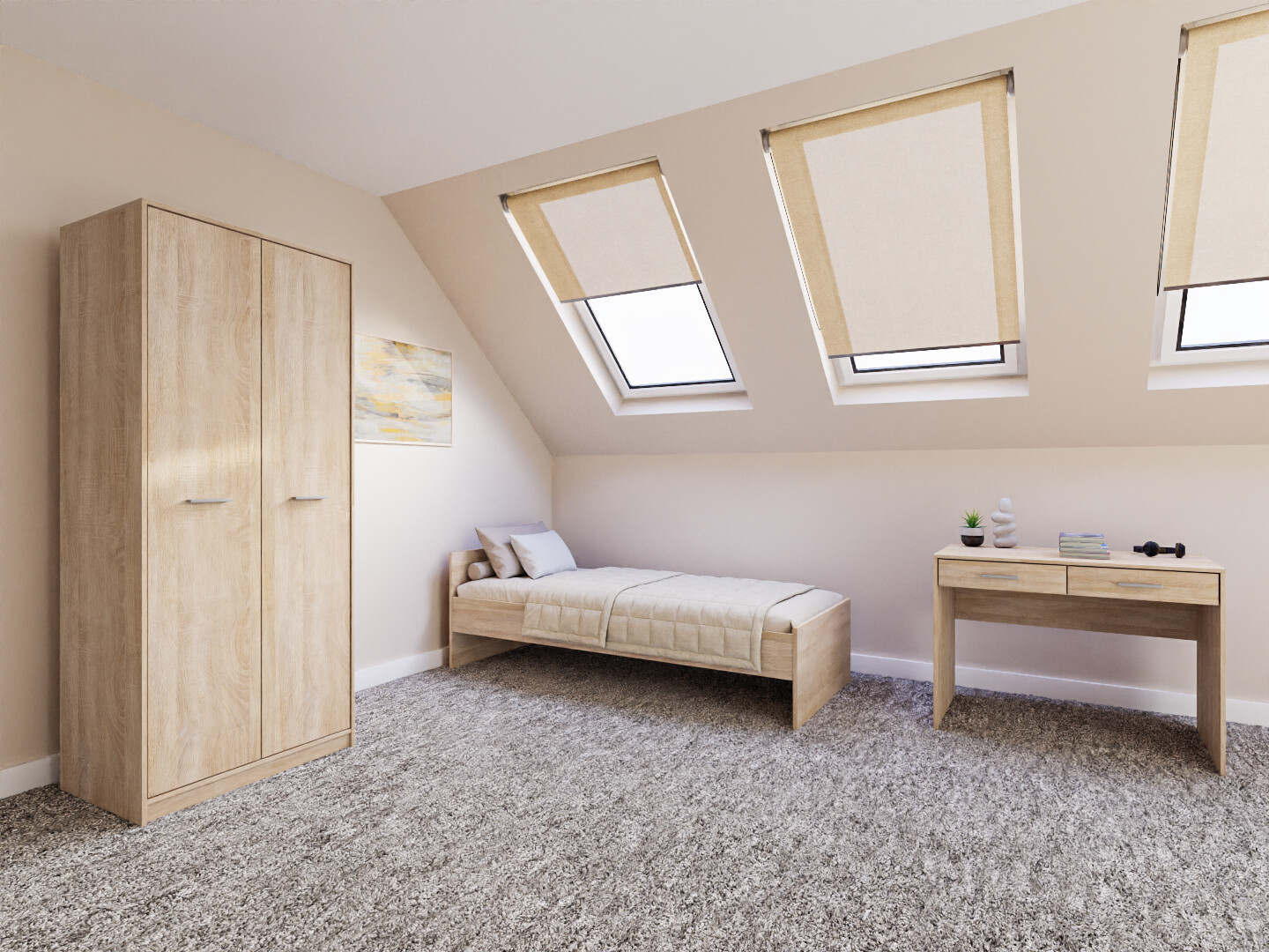 Schlafzimmer-Set Novsore 157 (Sonoma Eichenholzoptik)