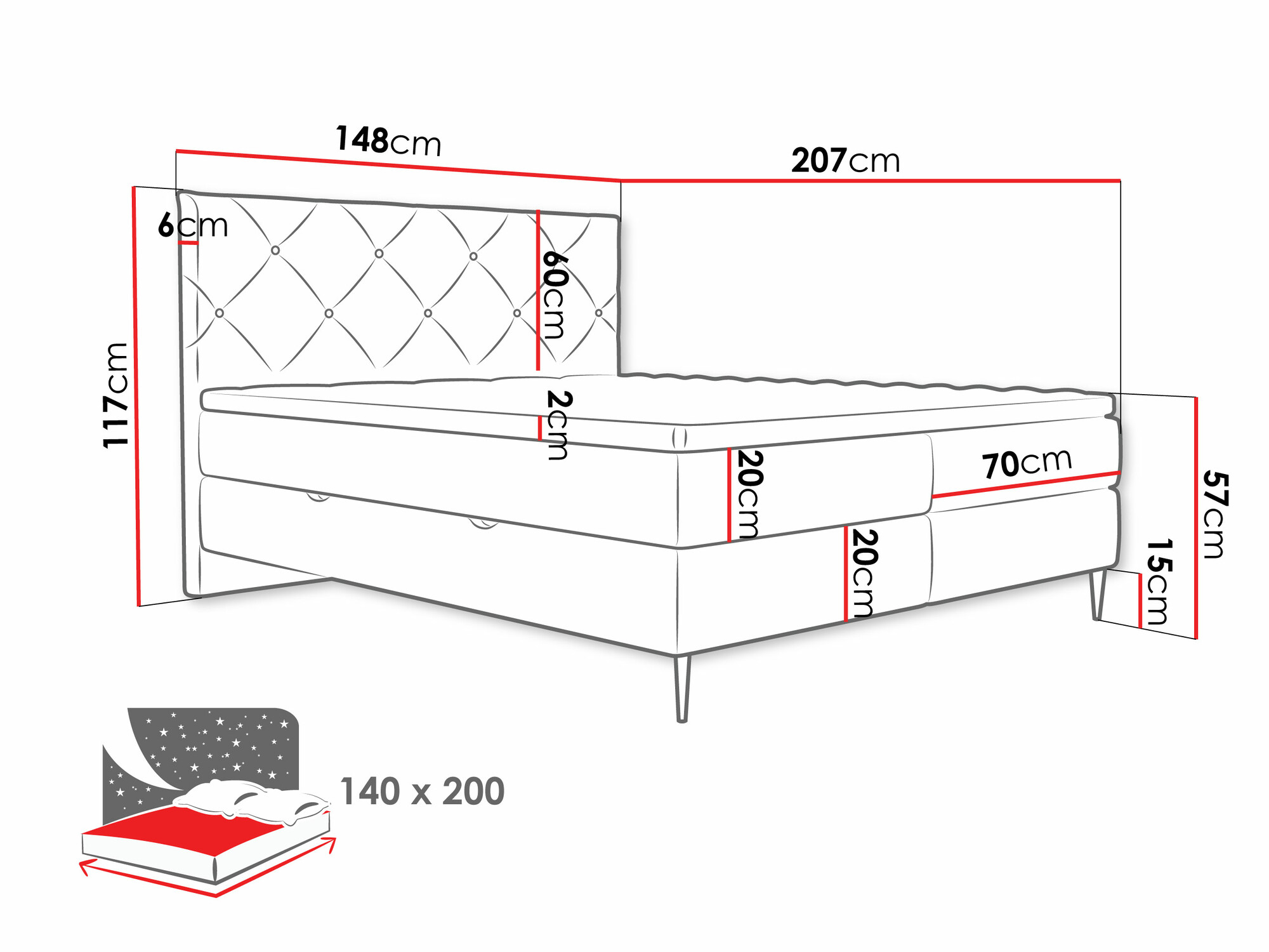 Boxspringbett ComfiDream Myrel (Verita 52)