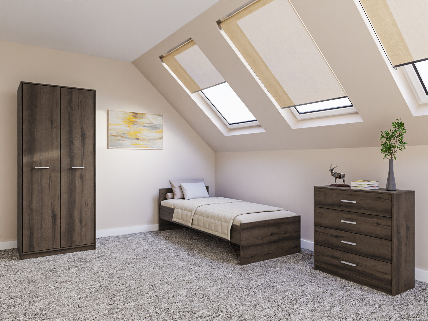 Schlafzimmer-Set Novsore 151 (Eichenholzoptik dunkel)