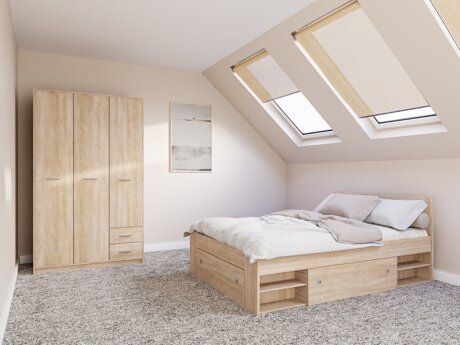 Schlafzimmer-Set Novsore 158 (Sonoma Eichenholzoptik)