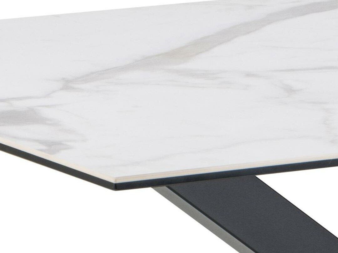 Tisch Norsica 918 (Weißer Marmor + Schwarz)