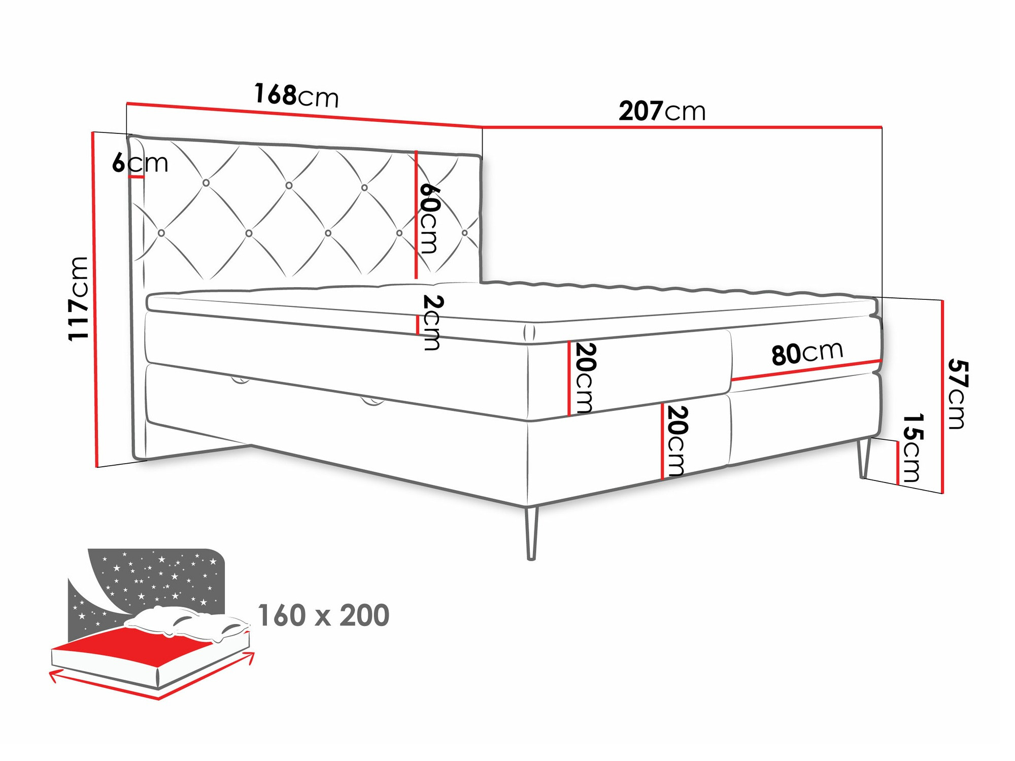 Boxspringbett ComfiDream Myrel (Verita 16)