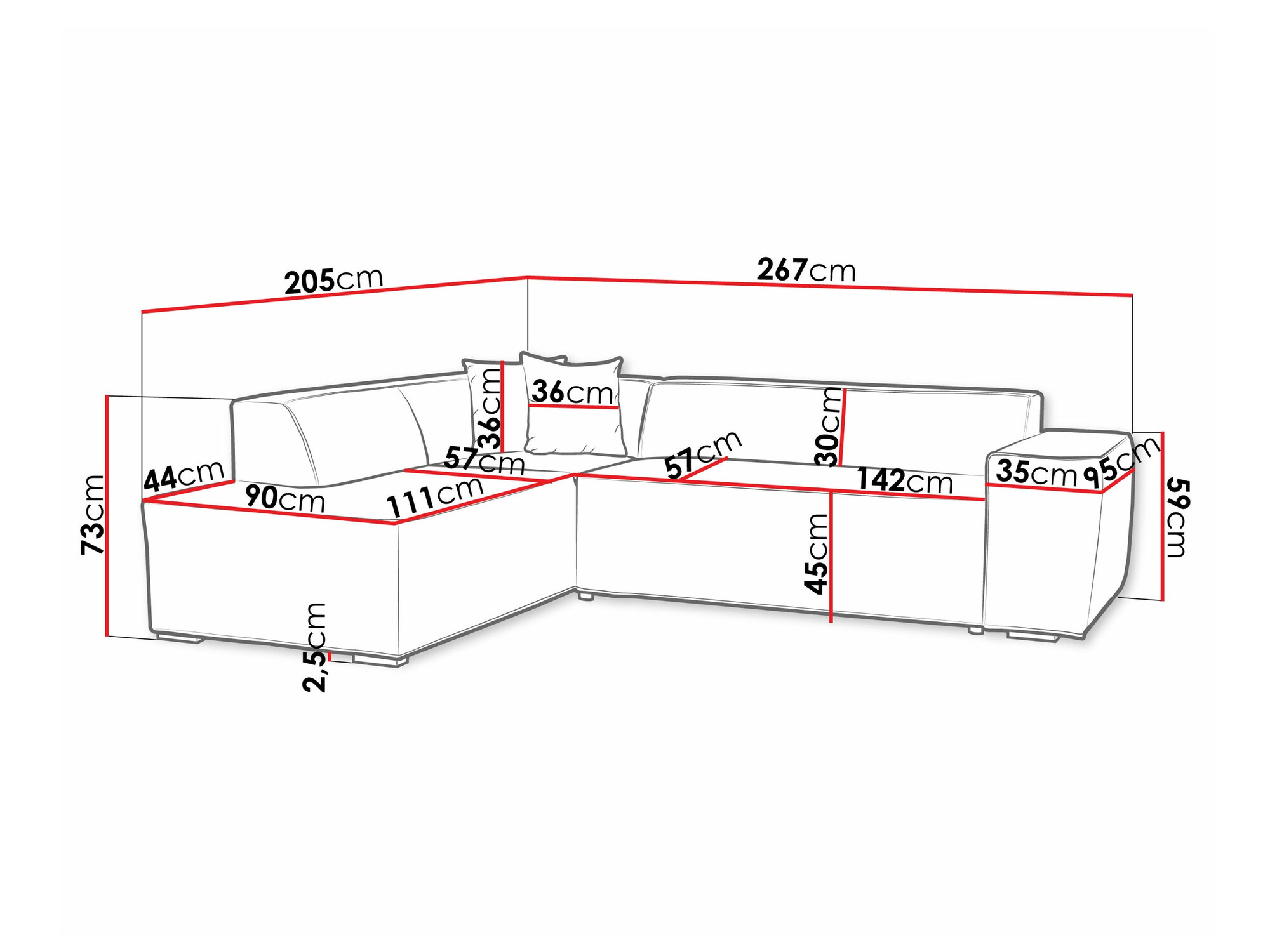 Ecksofa Comfivo 289 (Uttario Velvet 2955 + Uttario Velvet 2956)