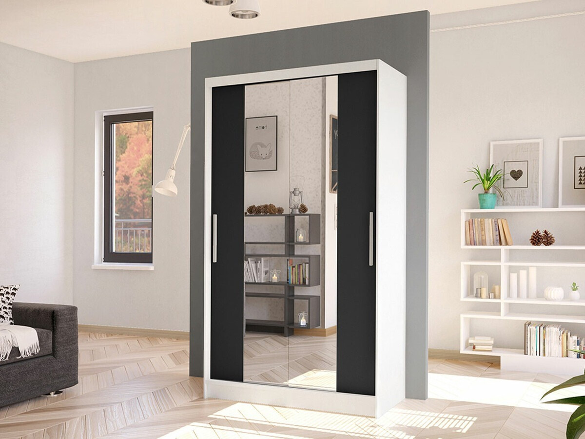 Kleiderschrank Closico Structor II (Weiß + Schwarz)