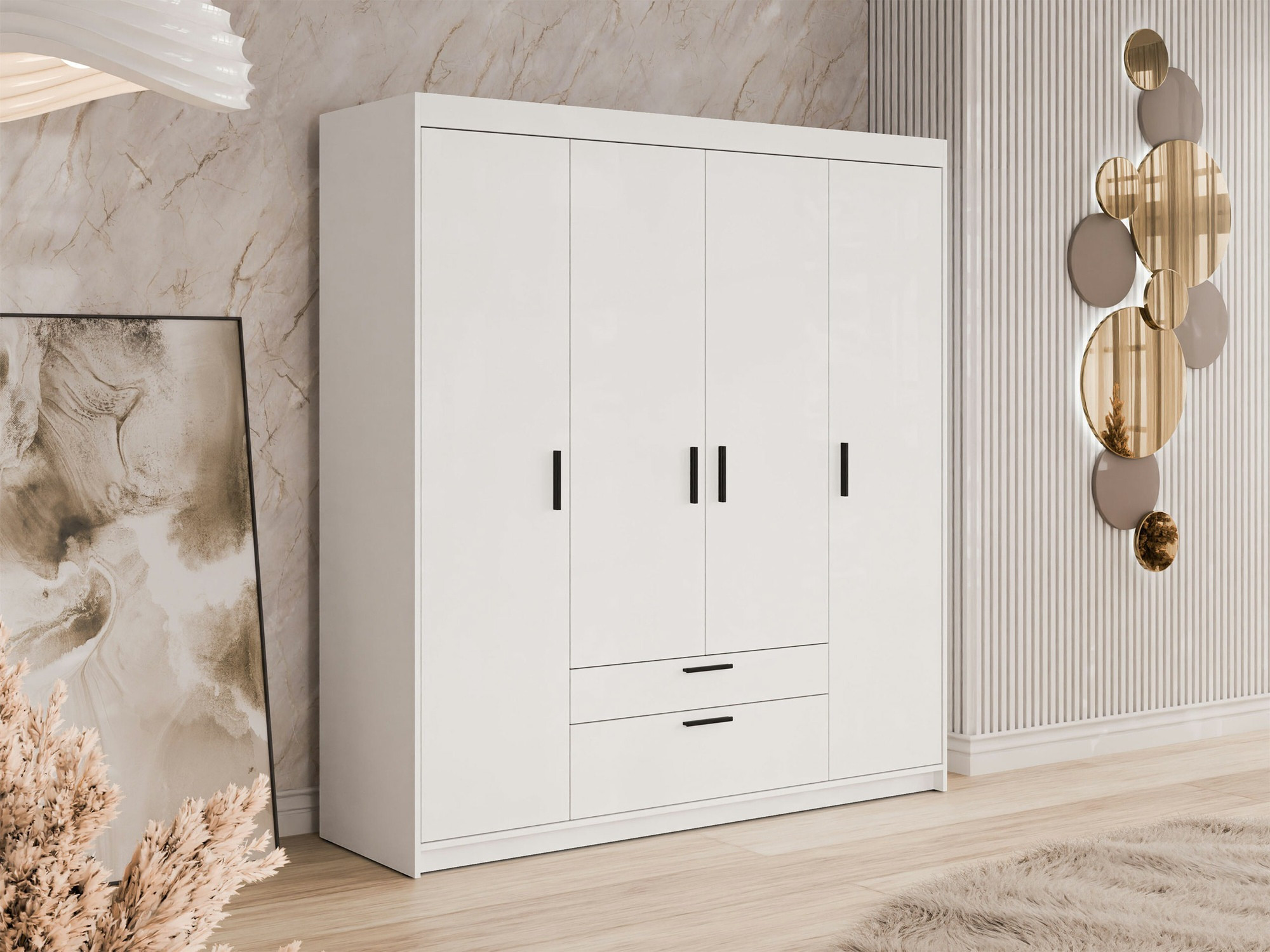 Kleiderschrank Novduni 107 (Weiß)
