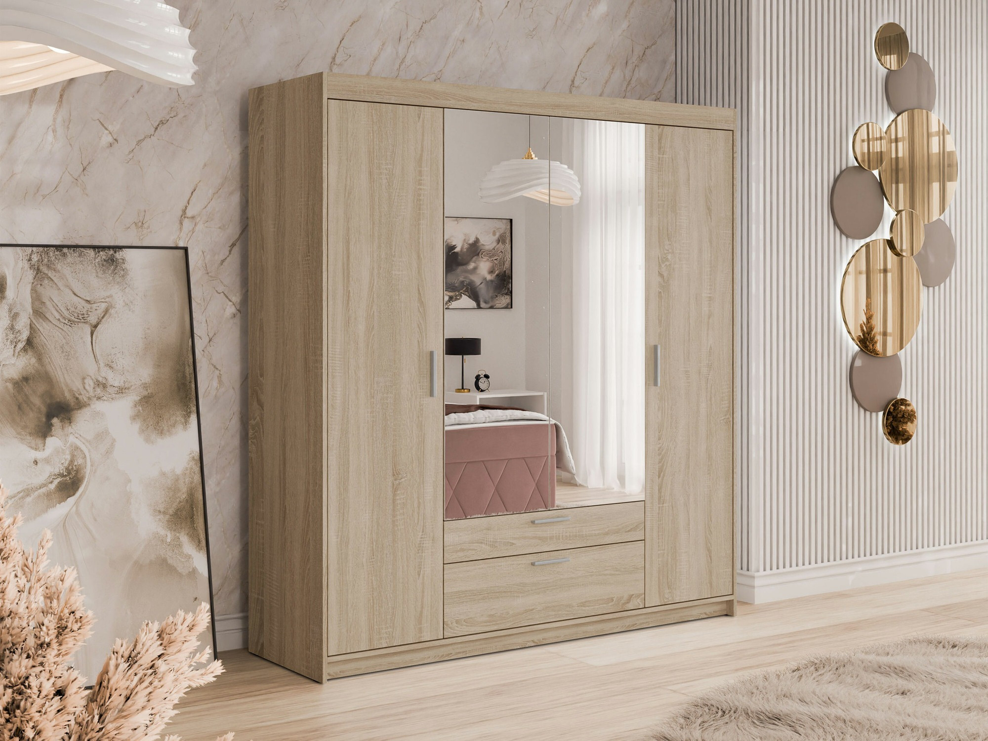 Kleiderschrank Novduni 108 (Sonoma Eichenholzoptik)