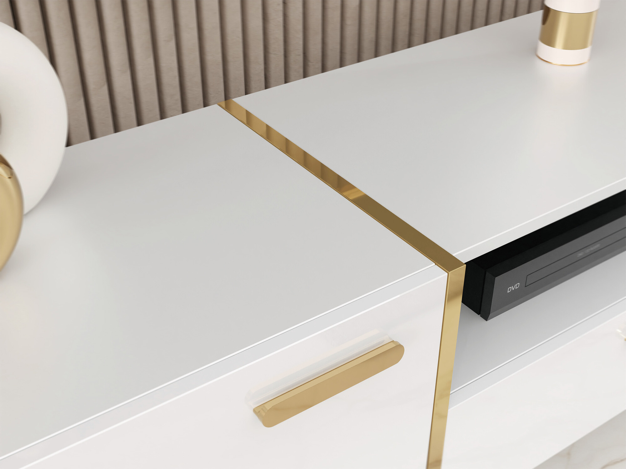 TV-Möbel Comfivo Capella III (Weiß + Weiß glänzend)