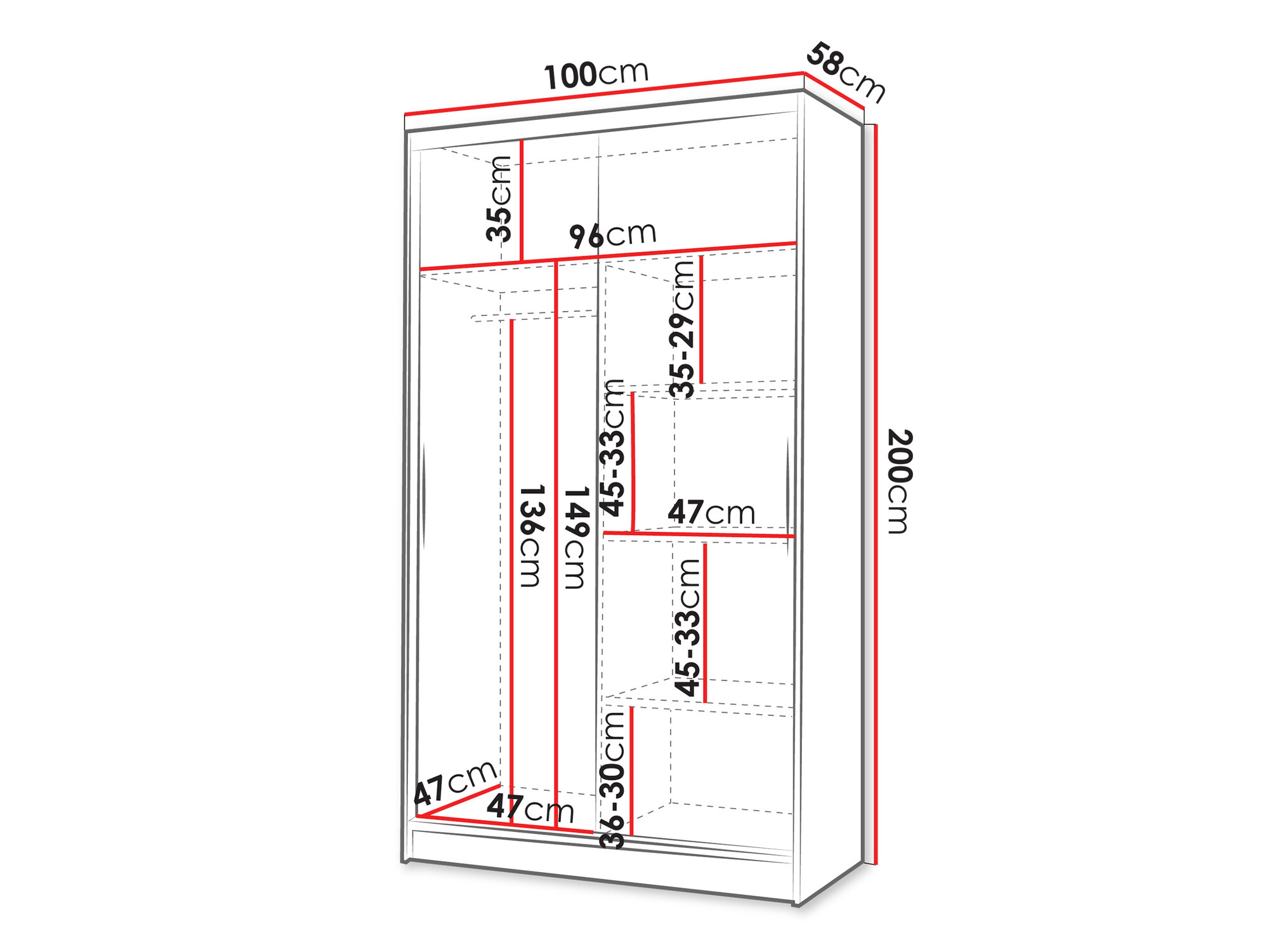 Kleiderschrank Closico Structor VII (Weiß + Sonoma Eichenholzoptik)