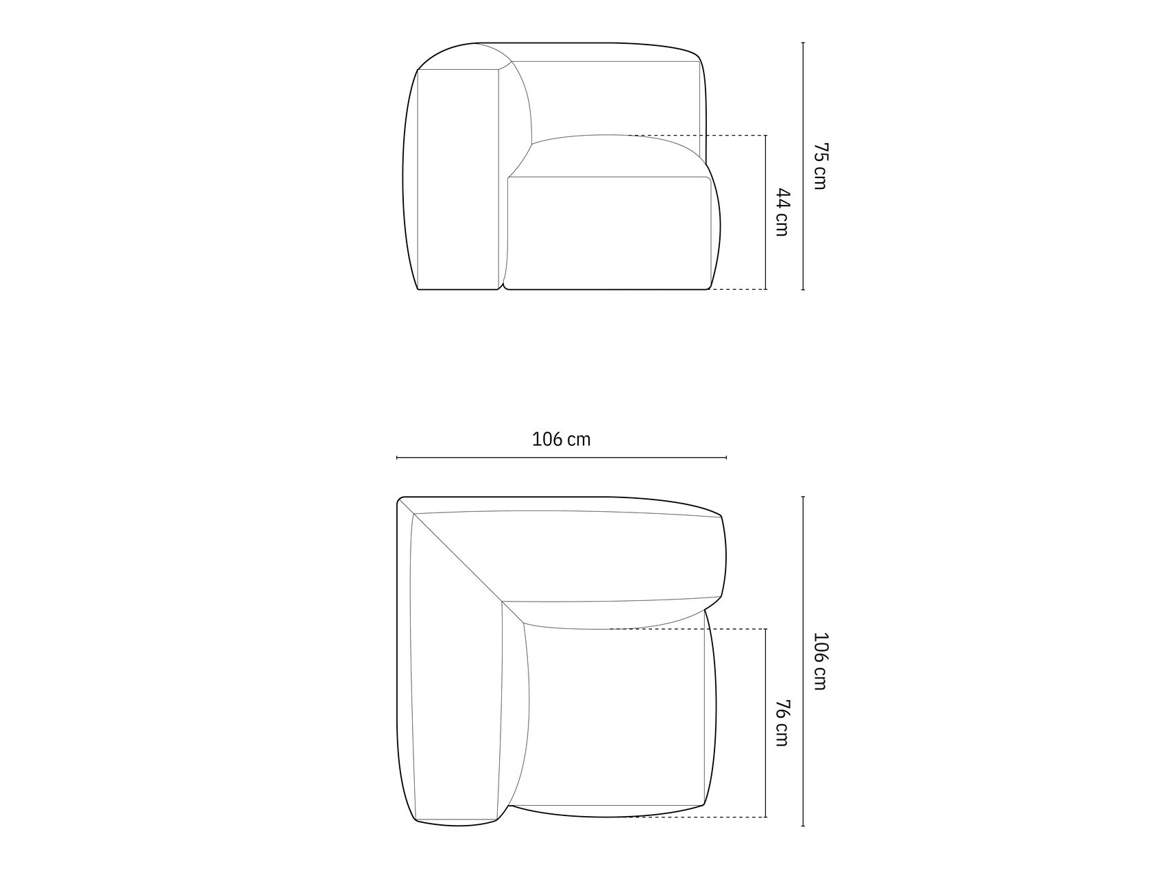 Modularer Sessel Sorcoro 110 (Boston Toffee)
