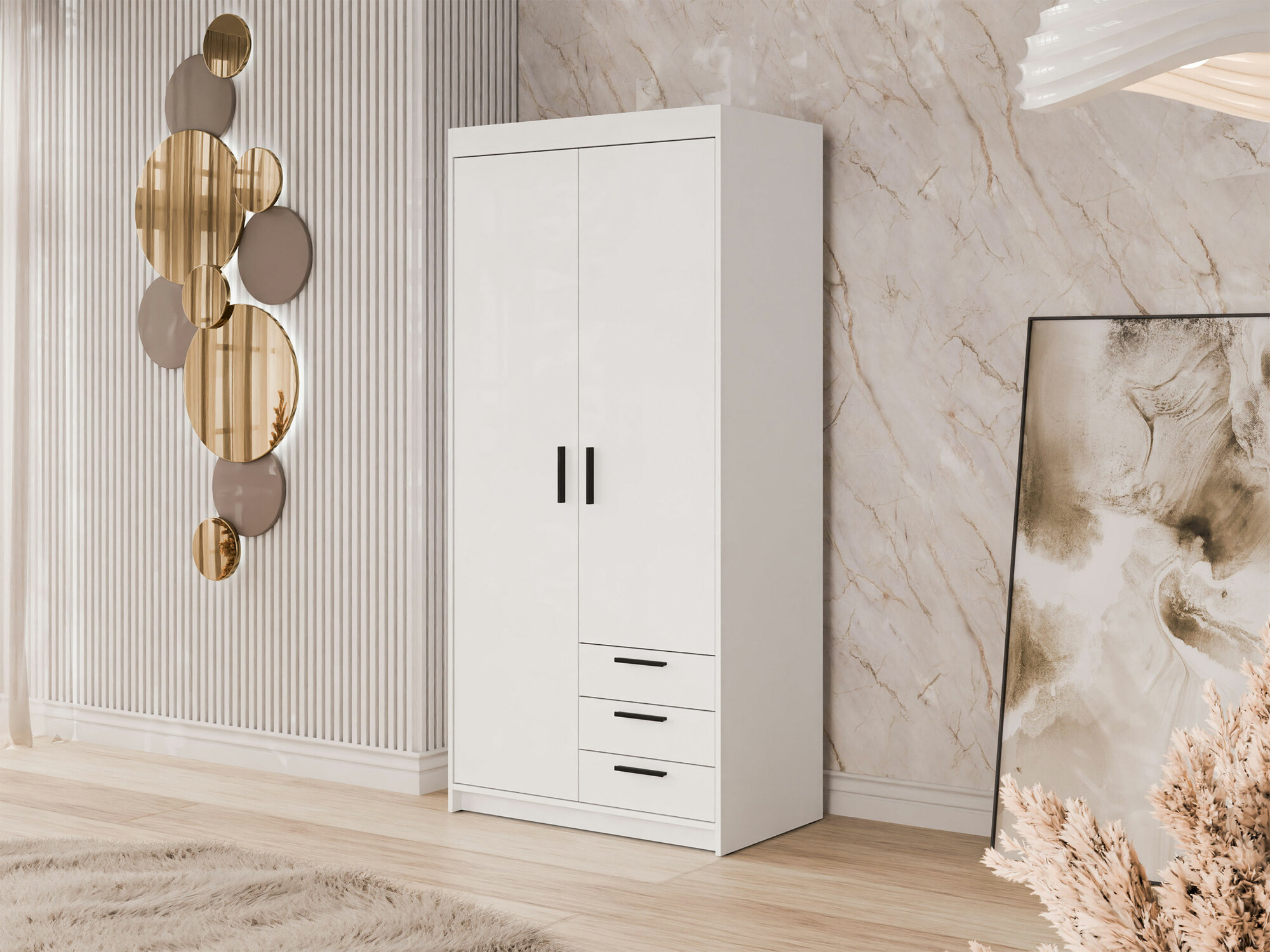 Kleiderschrank Novduni 112 (Weiß)