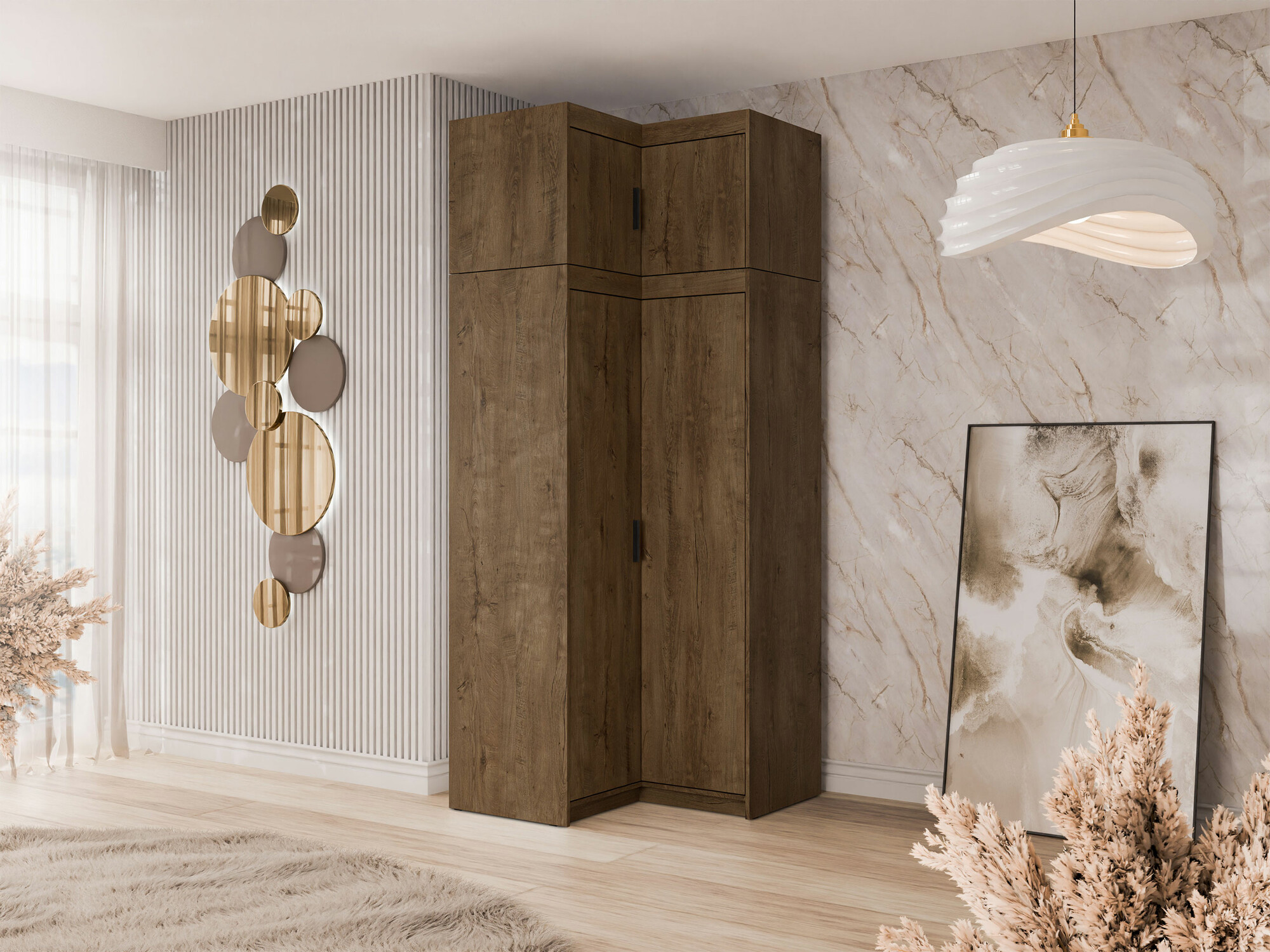 Eckkleiderschrank Novduni 121 (Lefkas-Eiche)