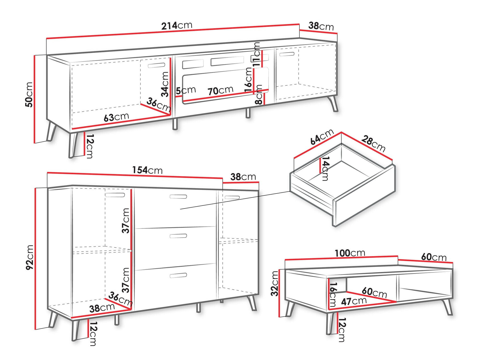 Wohnzimmer-Sets Comfivo Teslomo 115 (Kaschmir + Glänzendes Kaschmir)