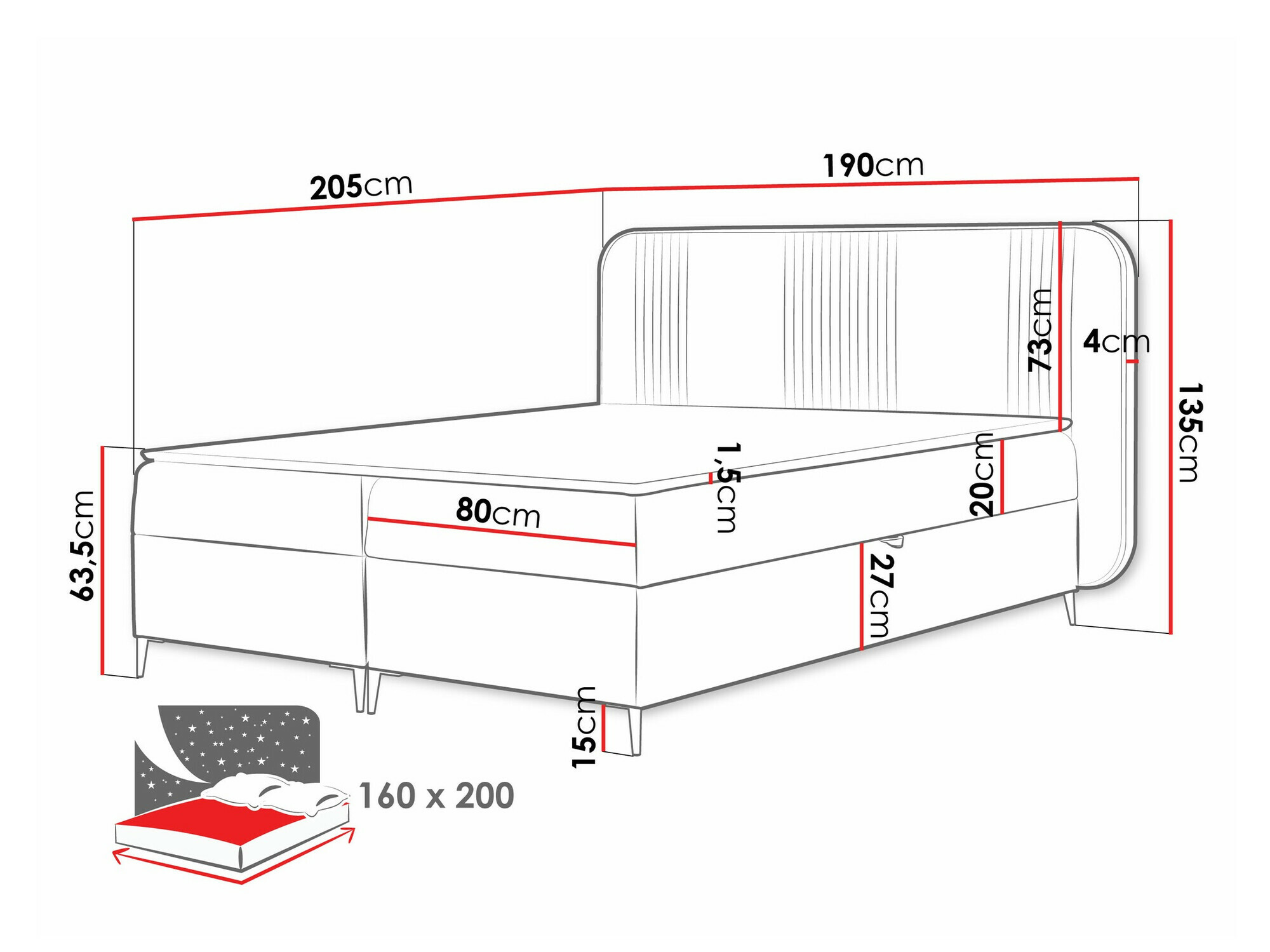 Boxspringbett Baltimore 196 (Magic Velvet 2225)