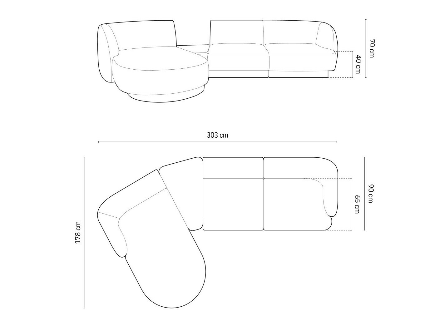 Modulares Ecksofa Tivlomi 117 (Bluvel 68)