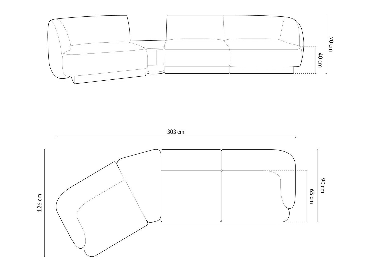 Modulares Ecksofa Tivlomi 118 (Bluvel 68)