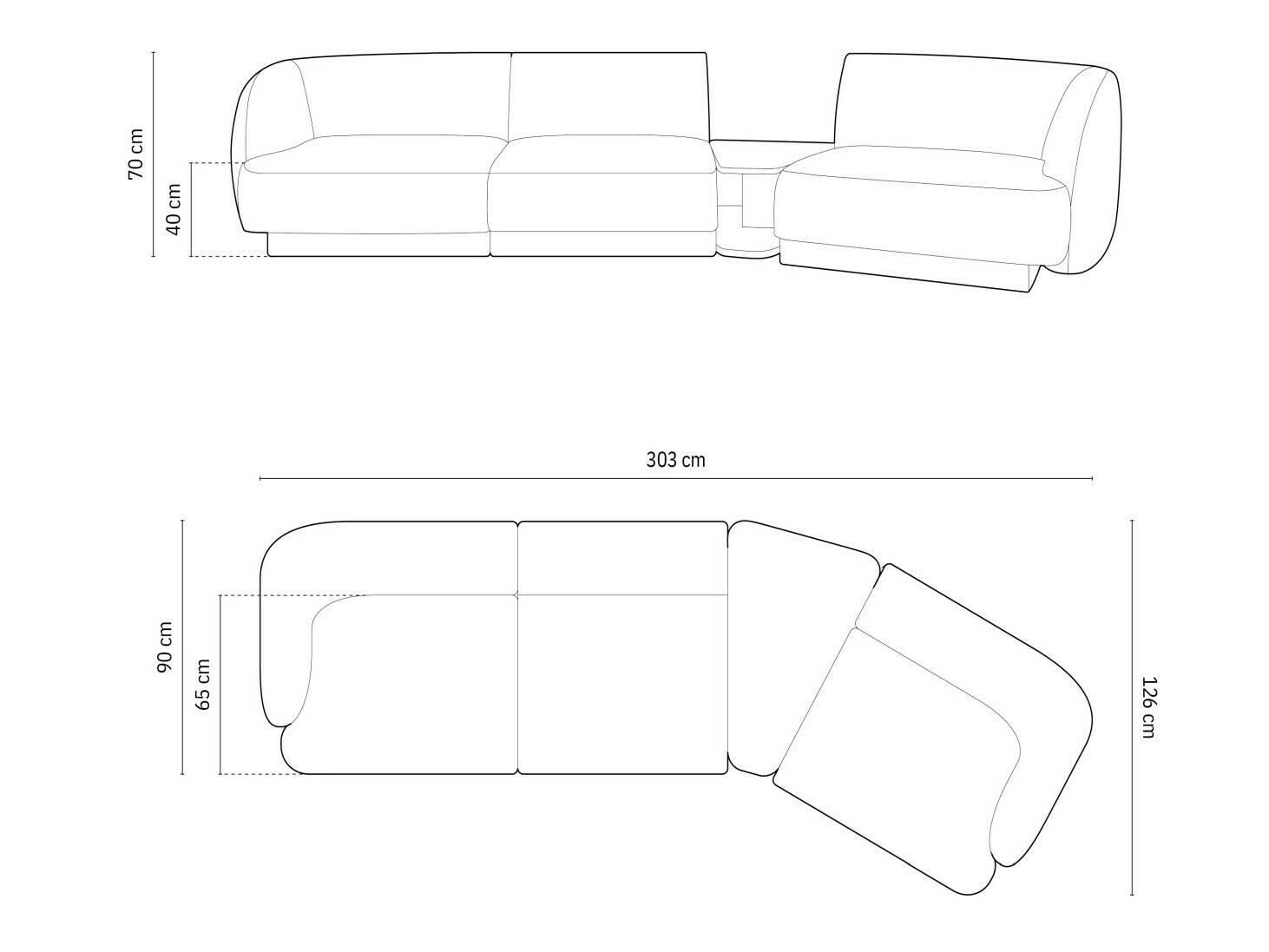 Modulares Ecksofa Tivlomi 118 (Bluvel 68)