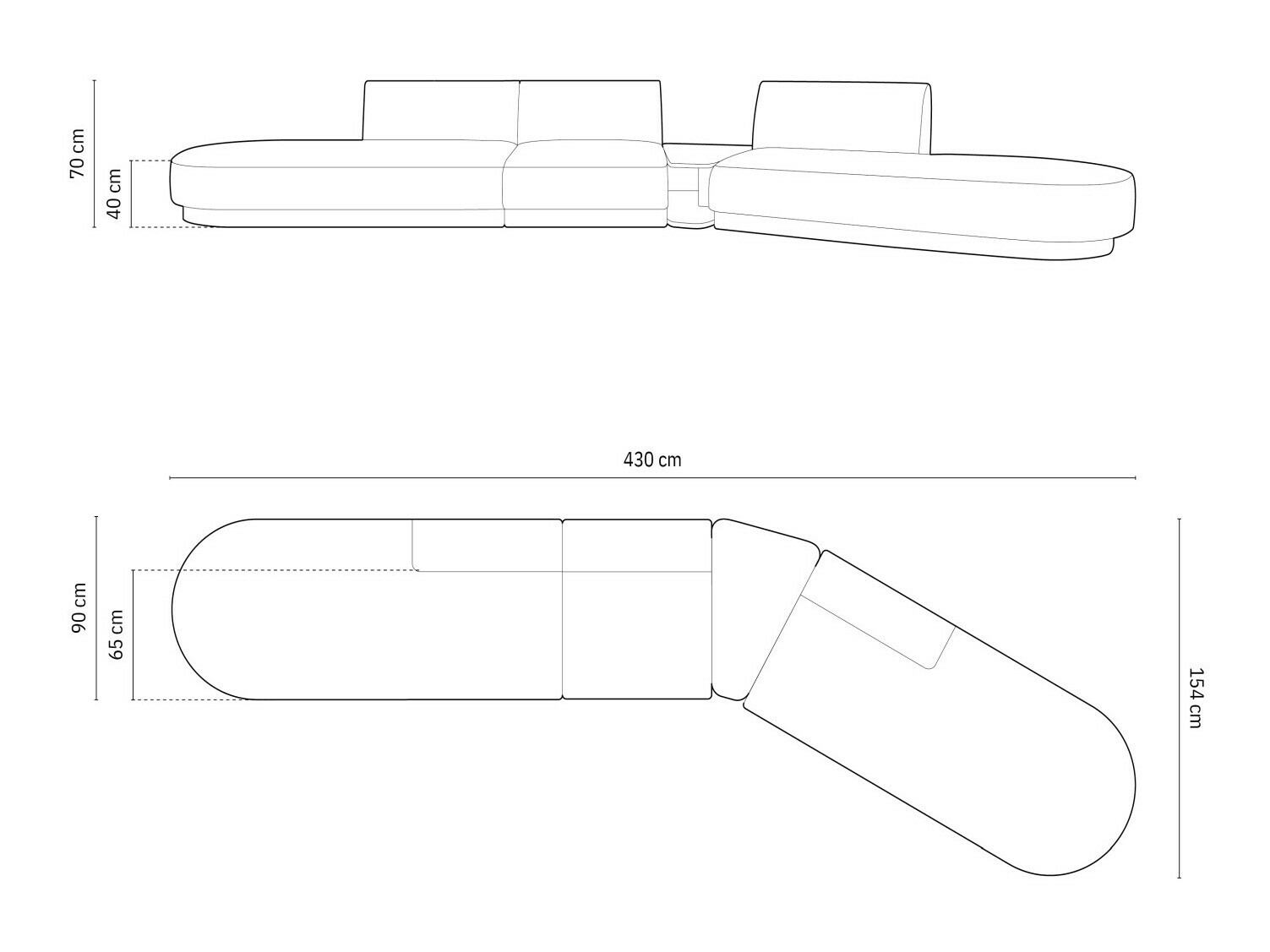 Modulares Ecksofa Tivlomi 120 (Bluvel 13)