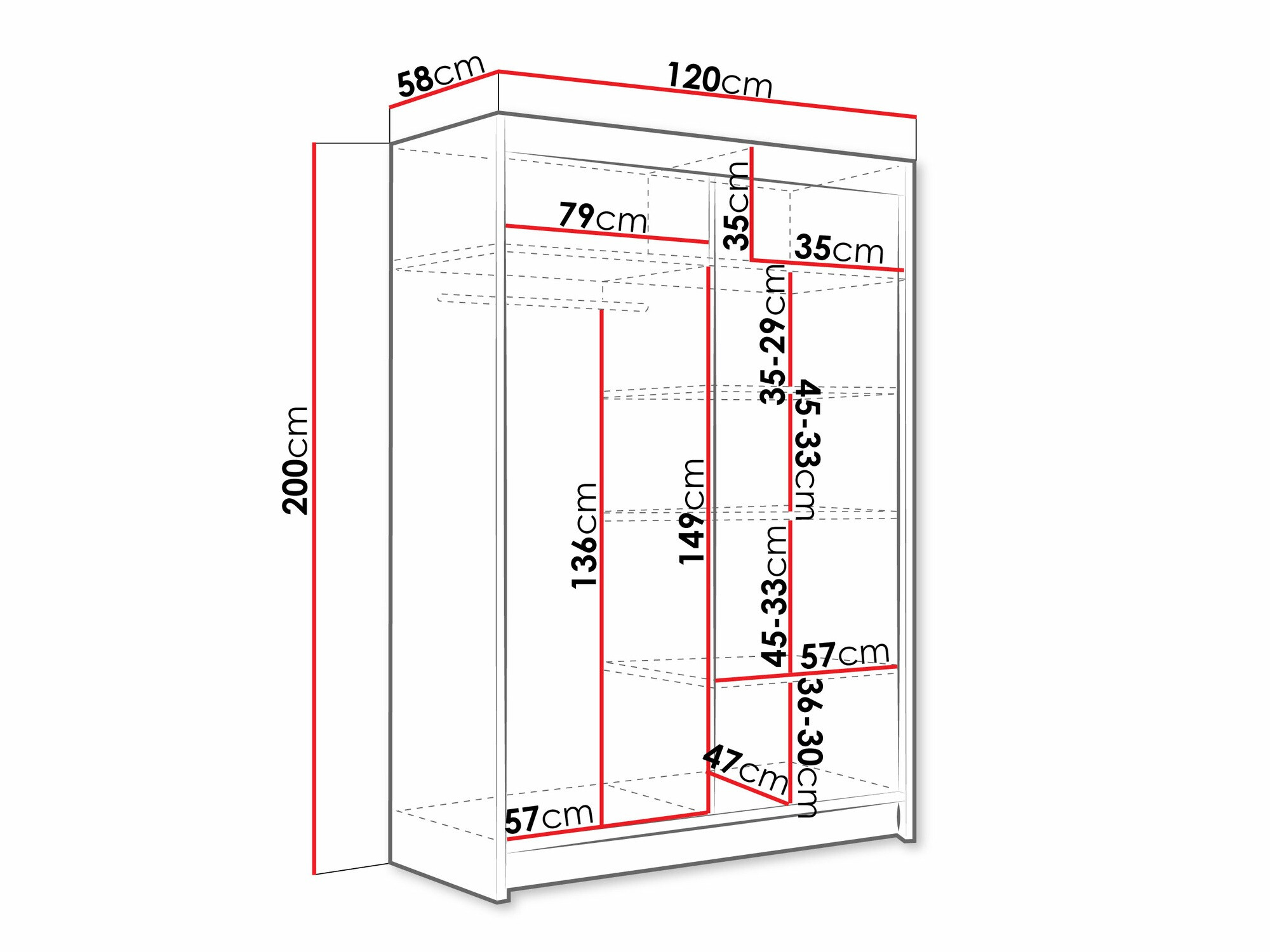 Kleiderschrank Closico Pacron VI (Weiß)