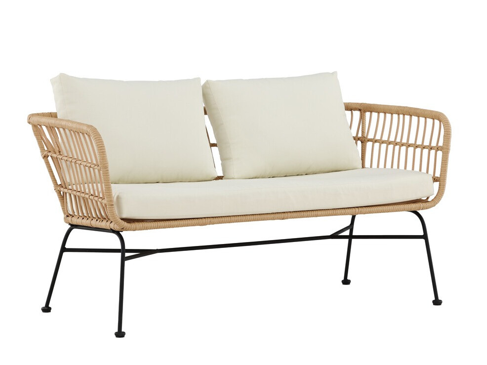 Gartensofa Dallas 5187 (Helles Holz + Beige)
