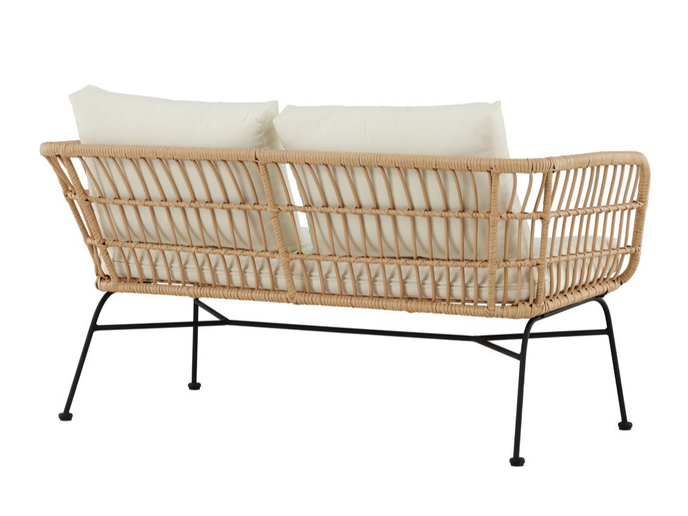 Gartensofa Dallas 5187 (Helles Holz + Beige)