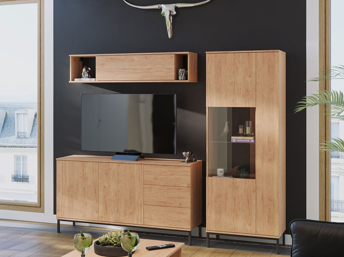 Wohnzimmer-Sets Lomsore 110 (Helles Holz)
