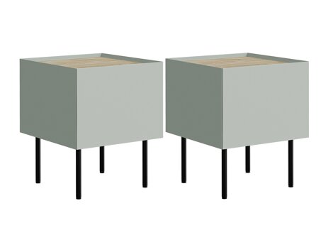 Set mit Nachttischen Melbela 108 (Olivenbaum hell + Eichenholzoptik)