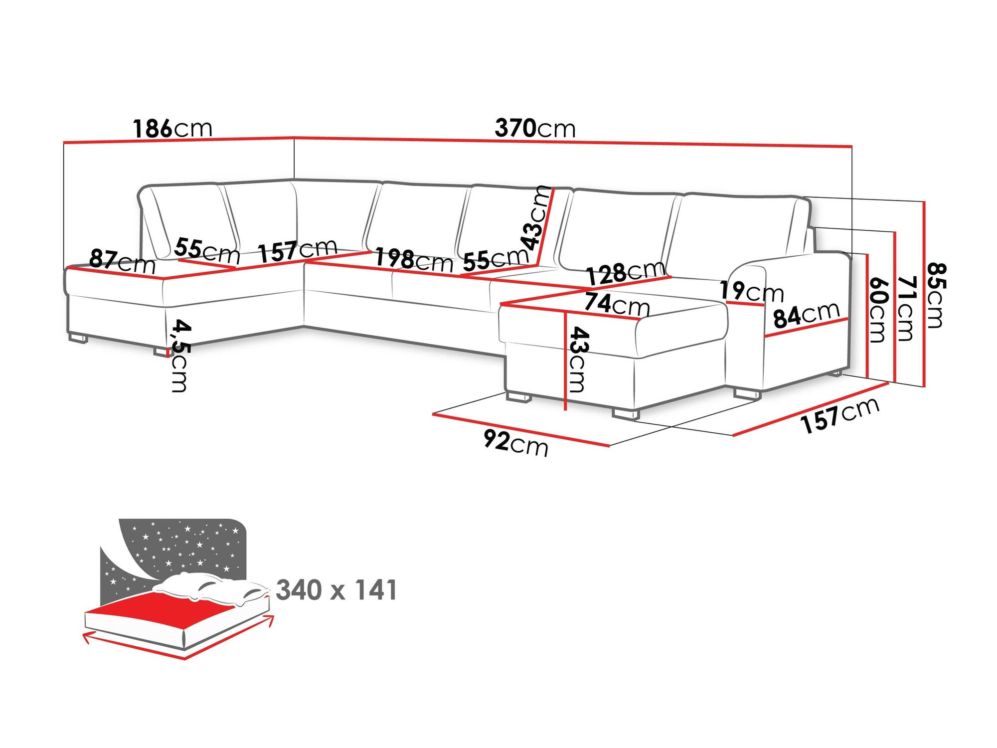 Ecksofa Comfivo 191 (Soft 011 + Majorka 03)