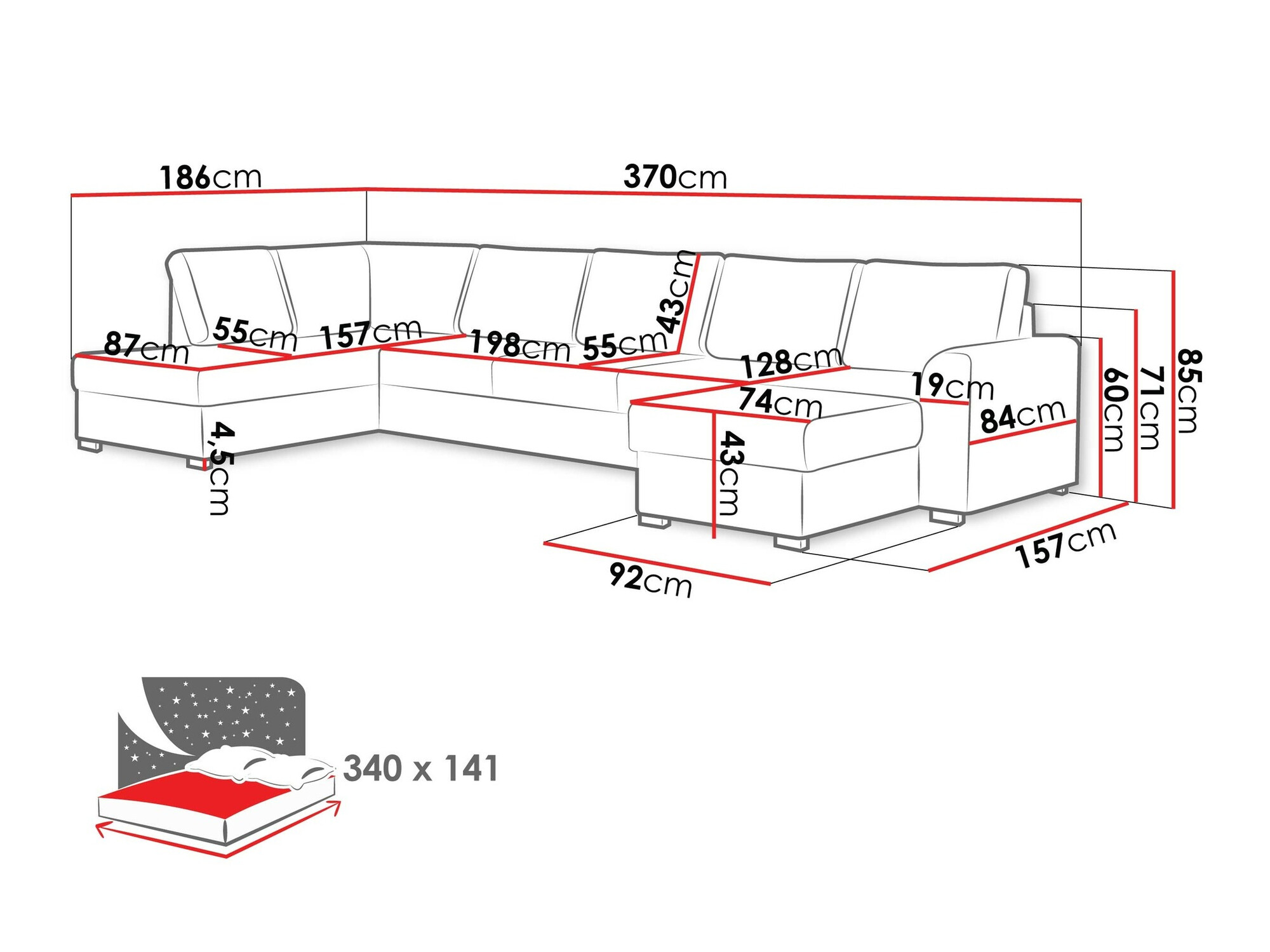 Ecksofa Comfivo Flumen I (Abriamo 04)