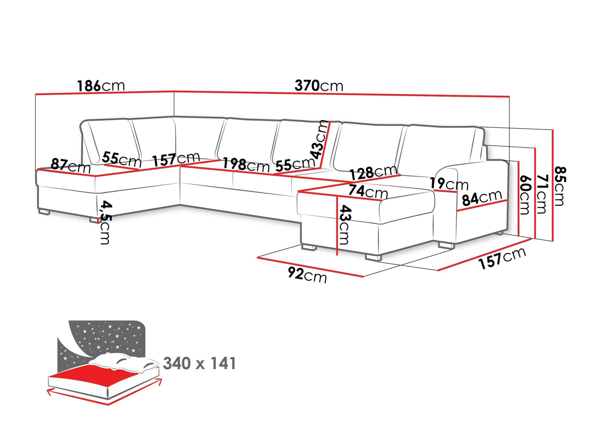 Ecksofa Comfivo Flumen I (Abriamo 04)