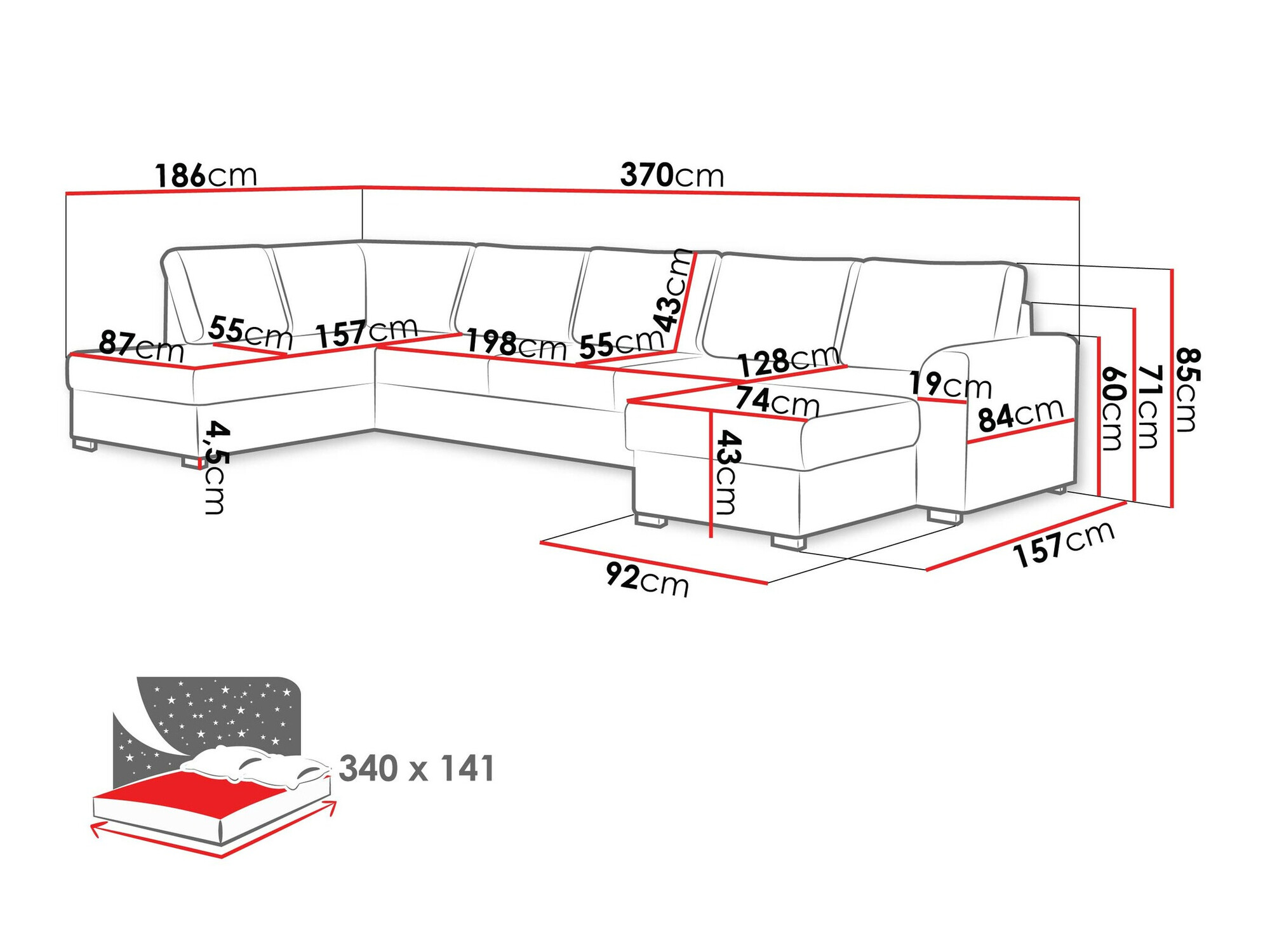 Ecksofa Comfivo Flumen I (Clara 215.02)