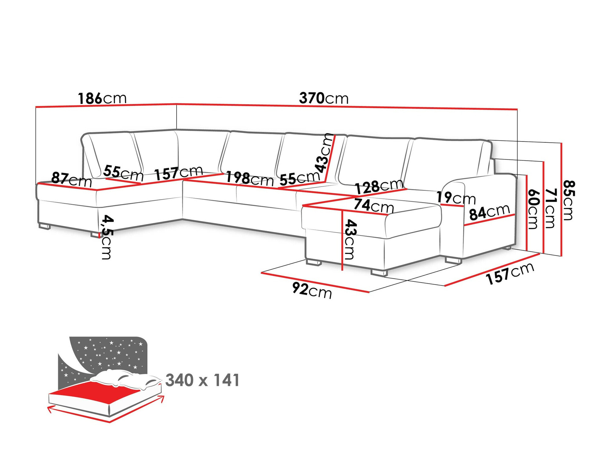 Ecksofa Comfivo Flumen I (Clara 215.10)