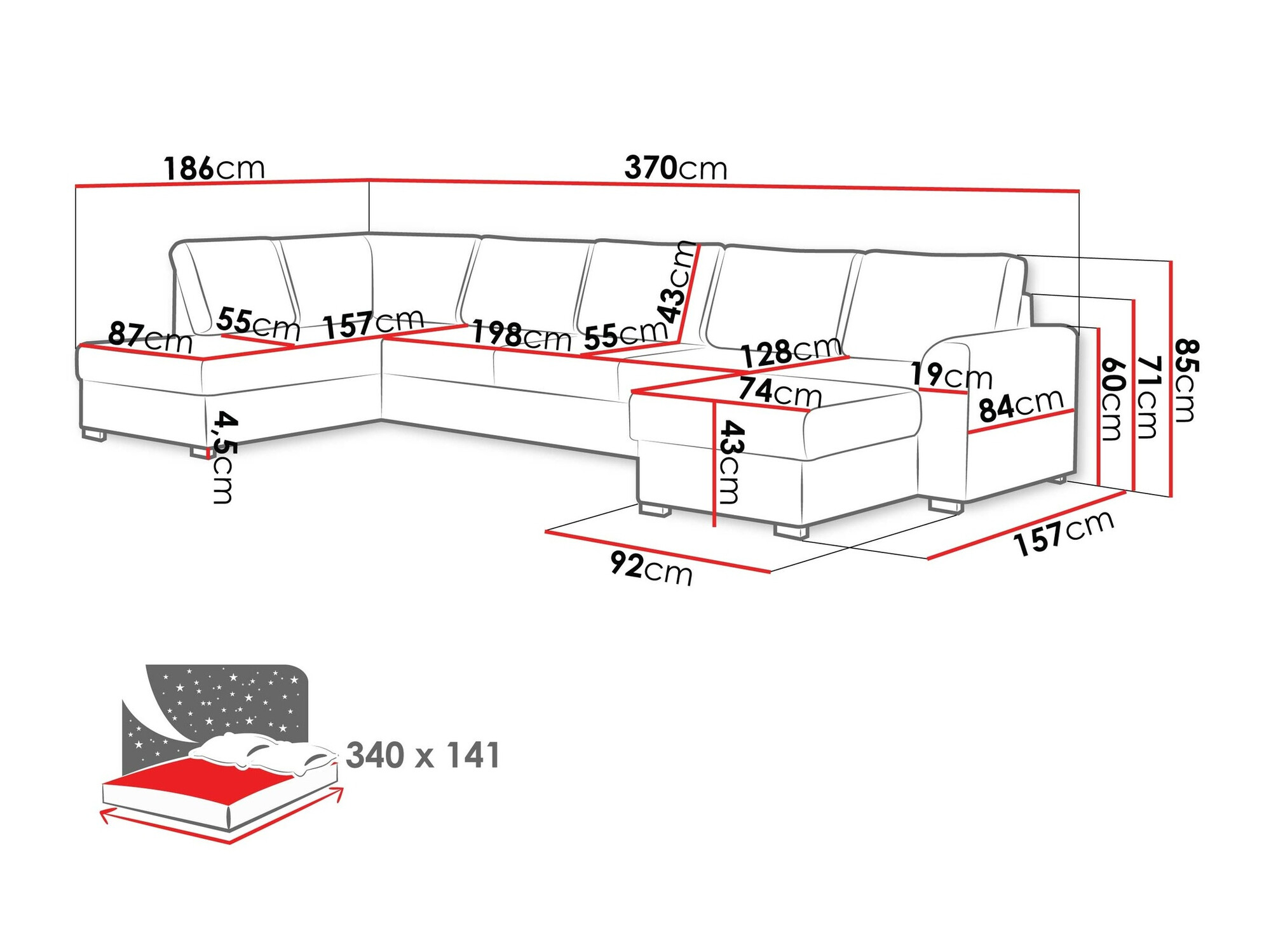 Ecksofa Comfivo Flumen I (Flow 06)