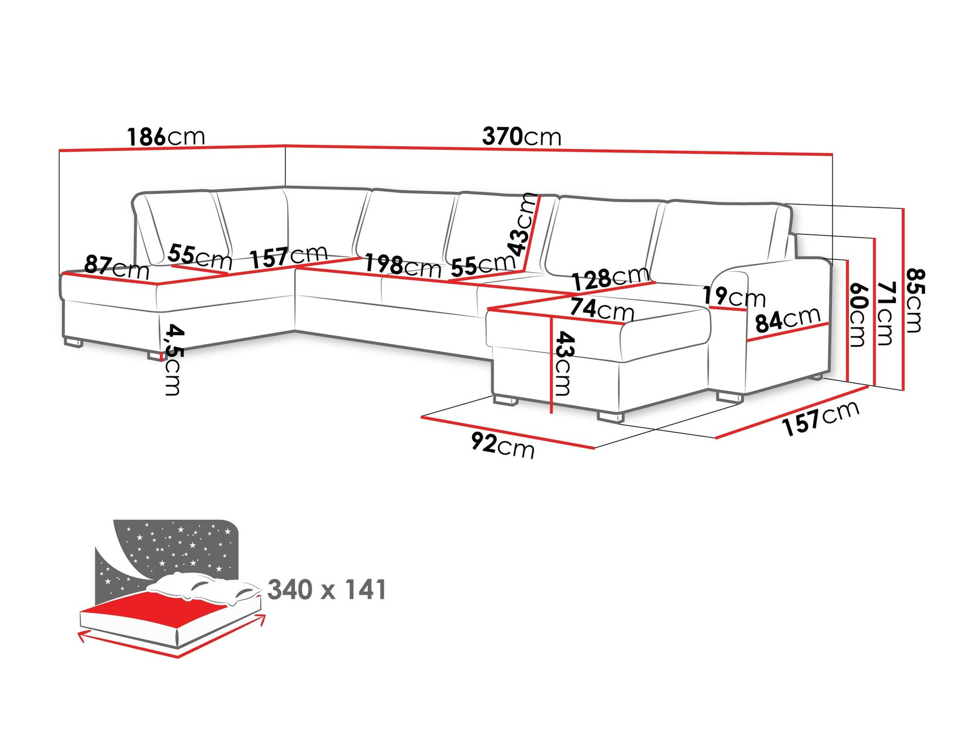 Ecksofa Comfivo Flumen I (Flow 06)