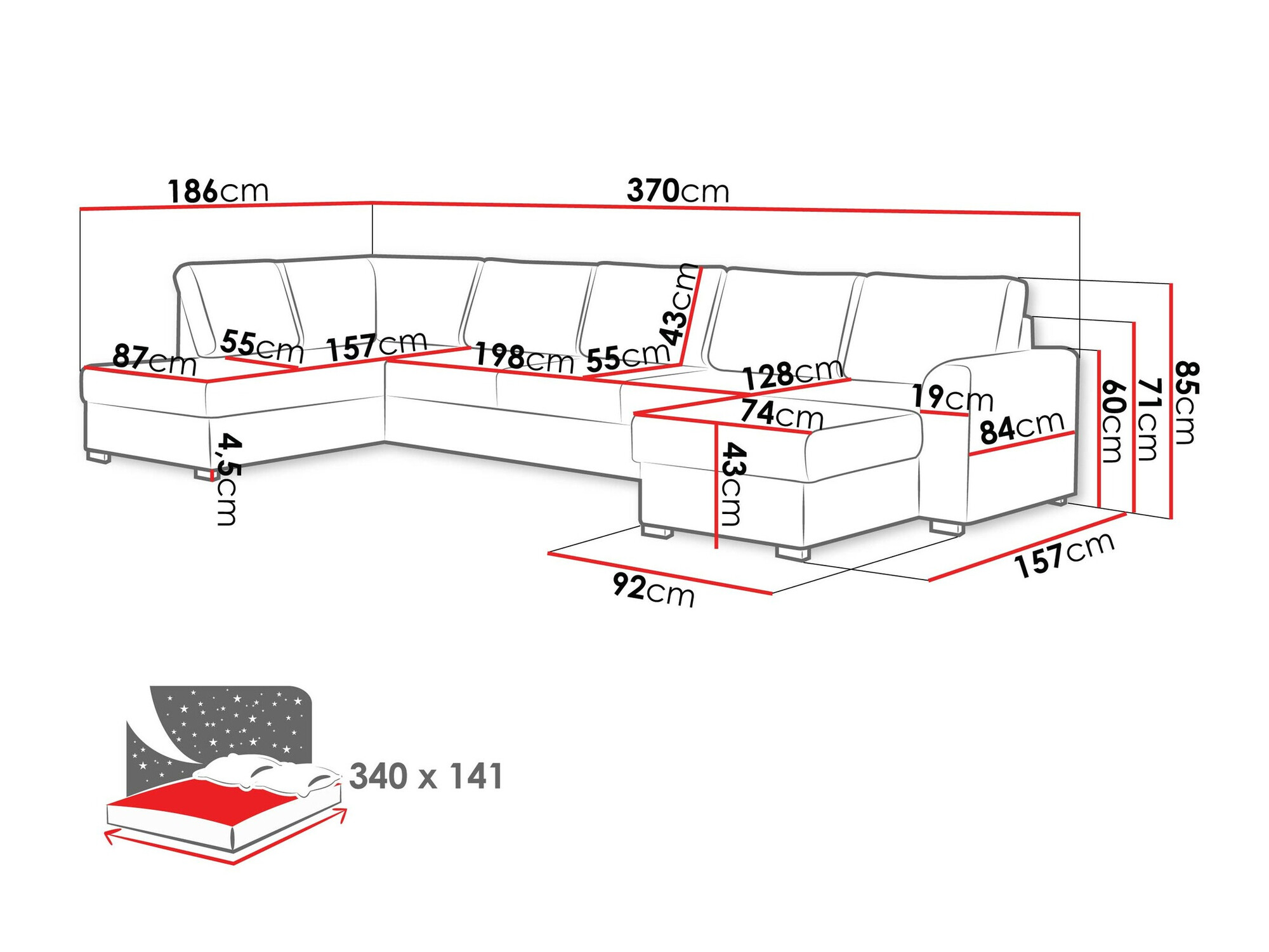 Ecksofa Comfivo Flumen I (Flow 22)