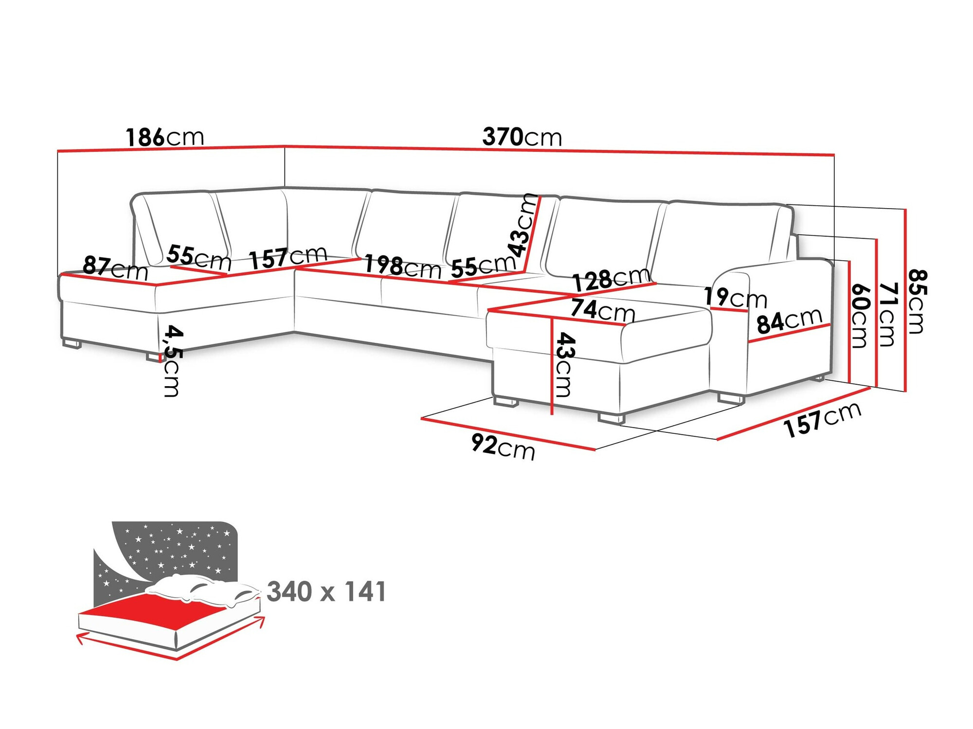 Ecksofa Comfivo Flumen I (Soft 011 + Majorka 03)