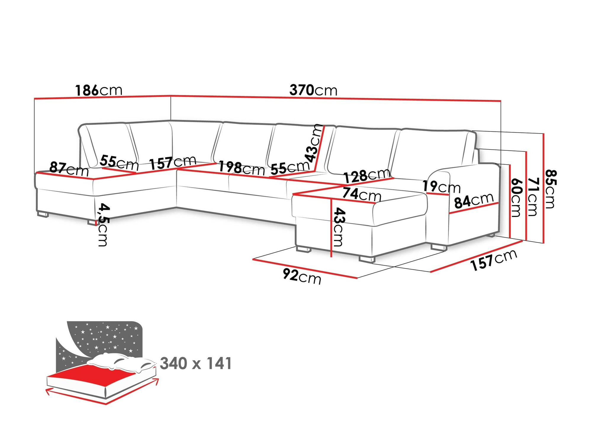 Ecksofa Comfivo Flumen I (Soft 017 + Lux 06)