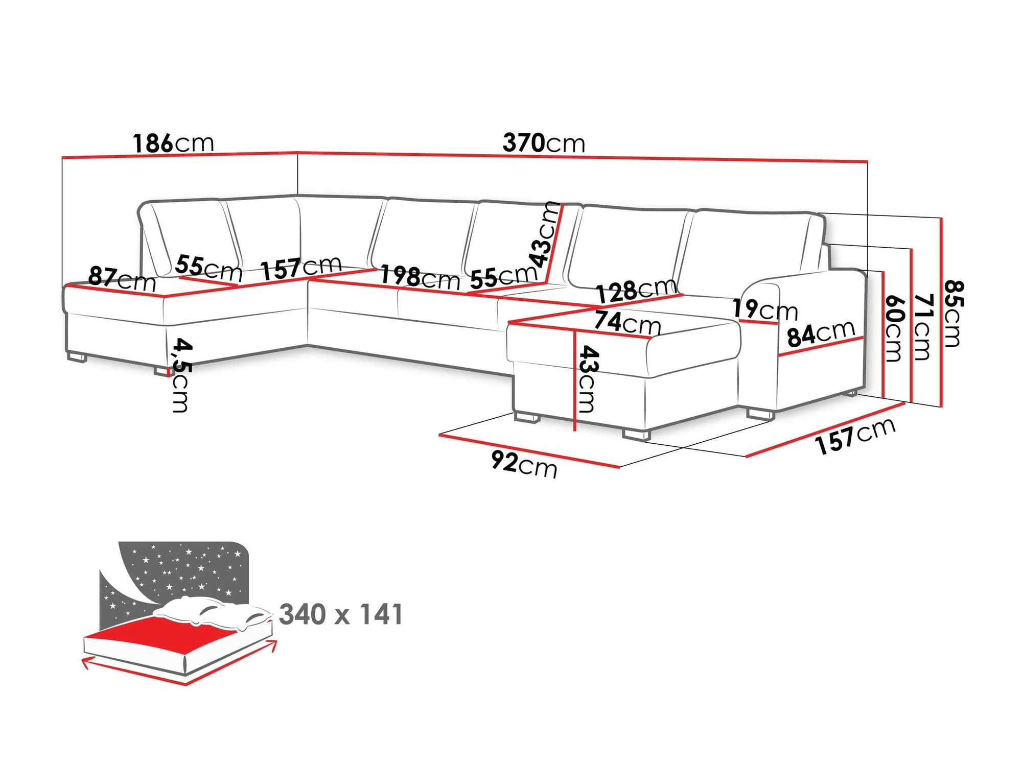 Ecksofa Comfivo Flumen I (Twist 23)