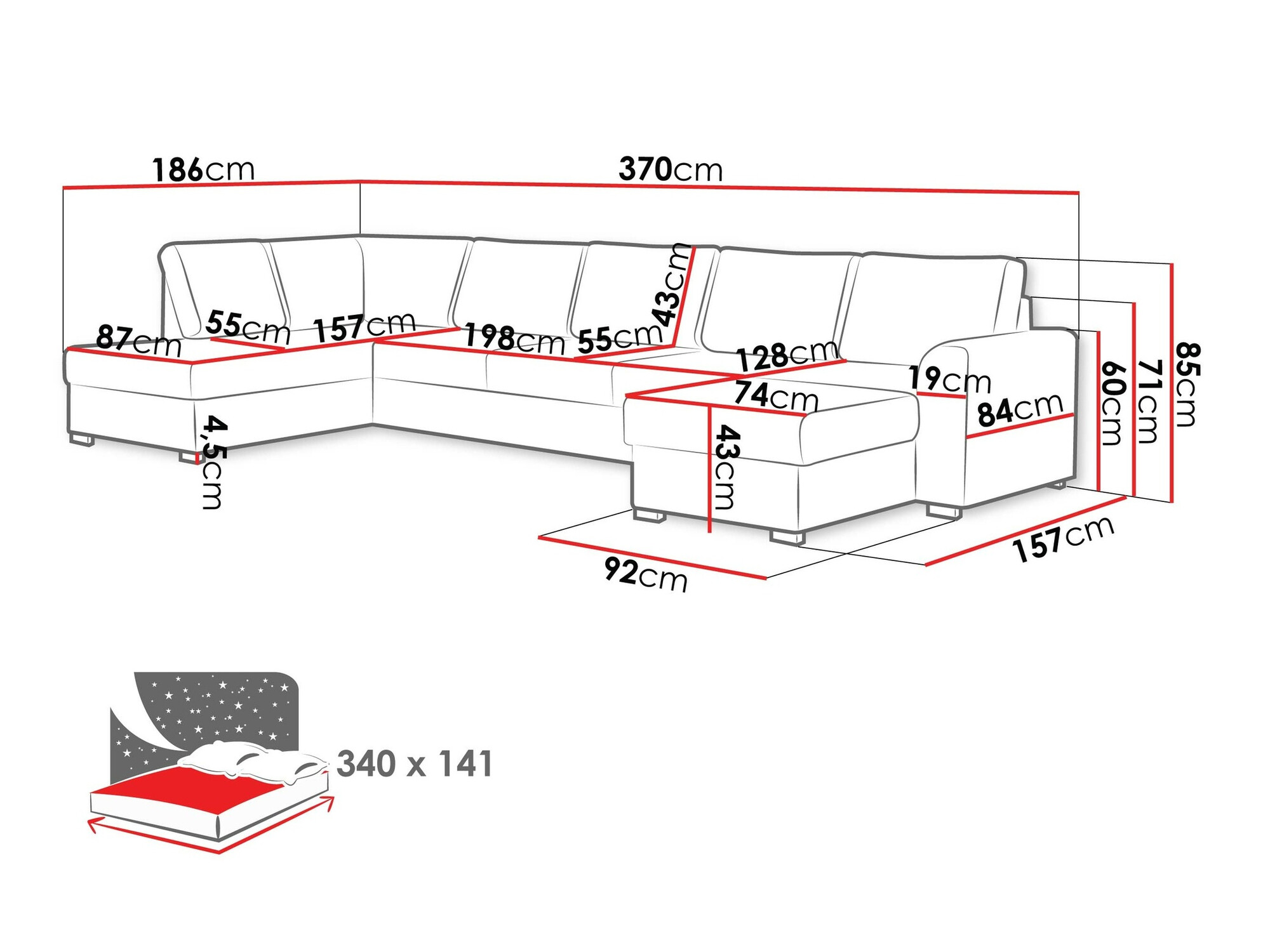 Ecksofa Comfivo Flumen I (Twist 23)
