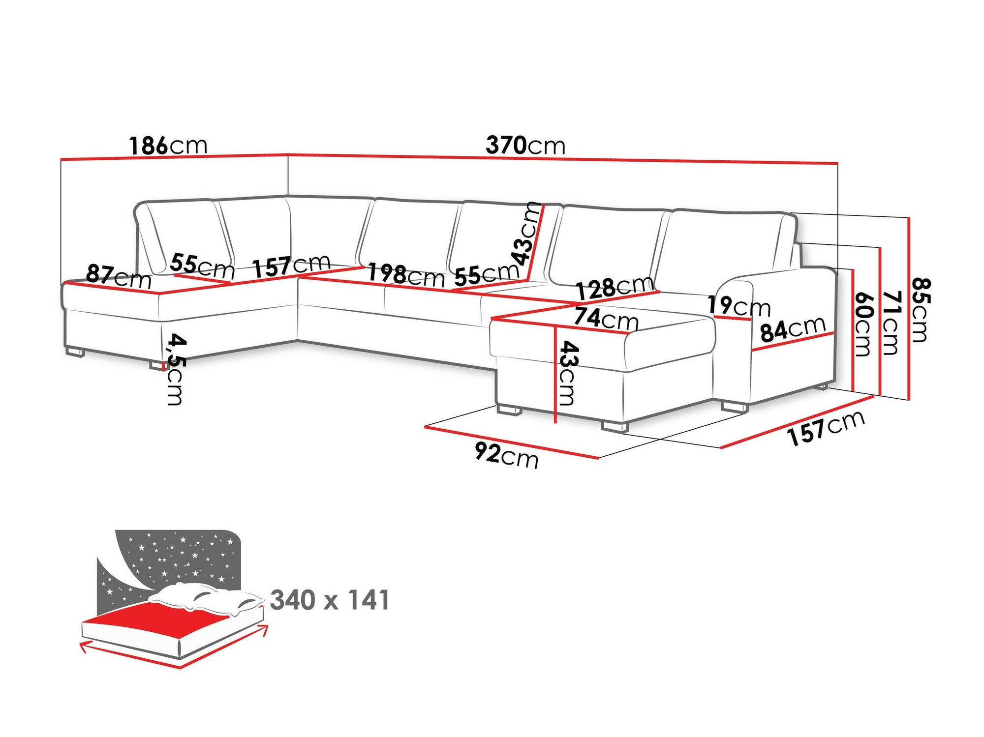 Ecksofa Comfivo Flumen I (Wave 05)