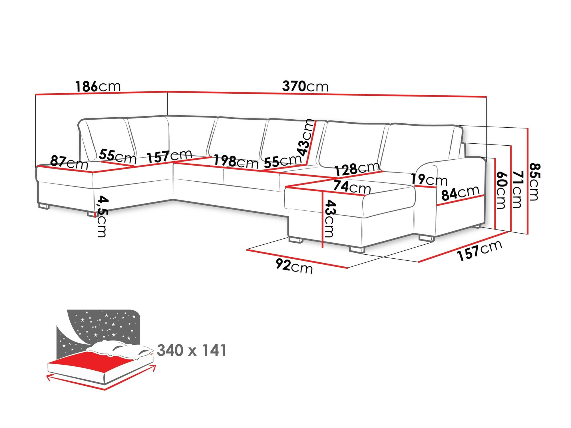 Ecksofa Comfivo Flumen I (Wave 09)